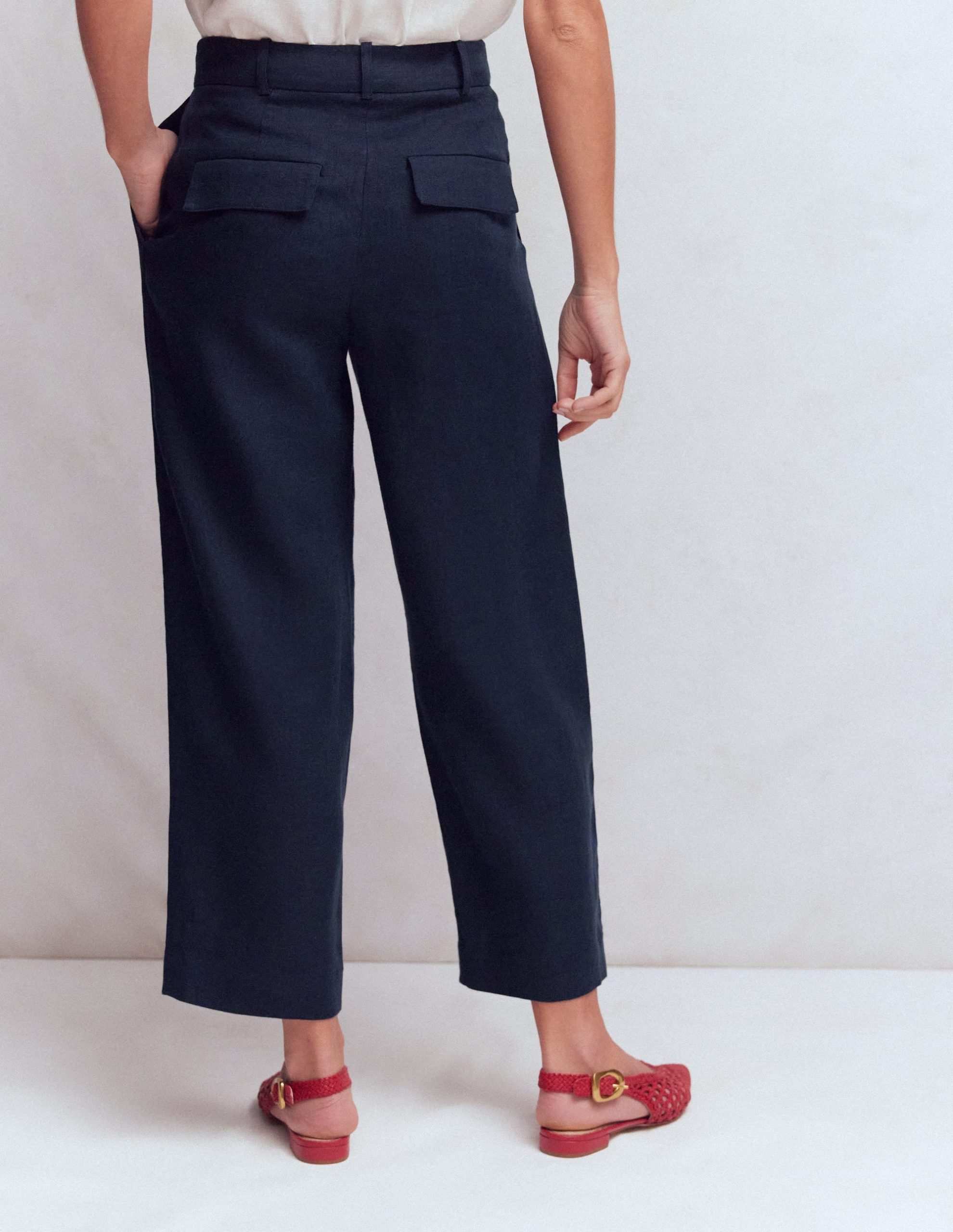 Bloomsbury Linen Pants-Navy - Image 3