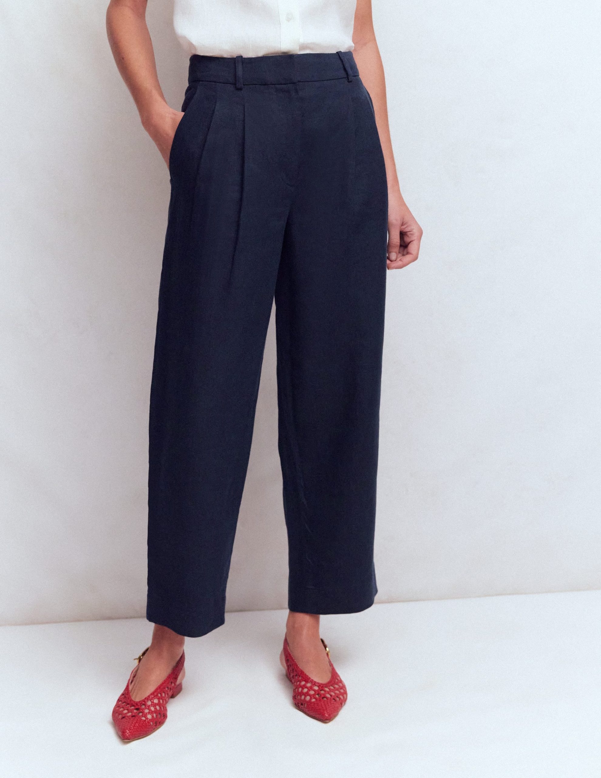 Bloomsbury Linen Pants-Navy - Image 4