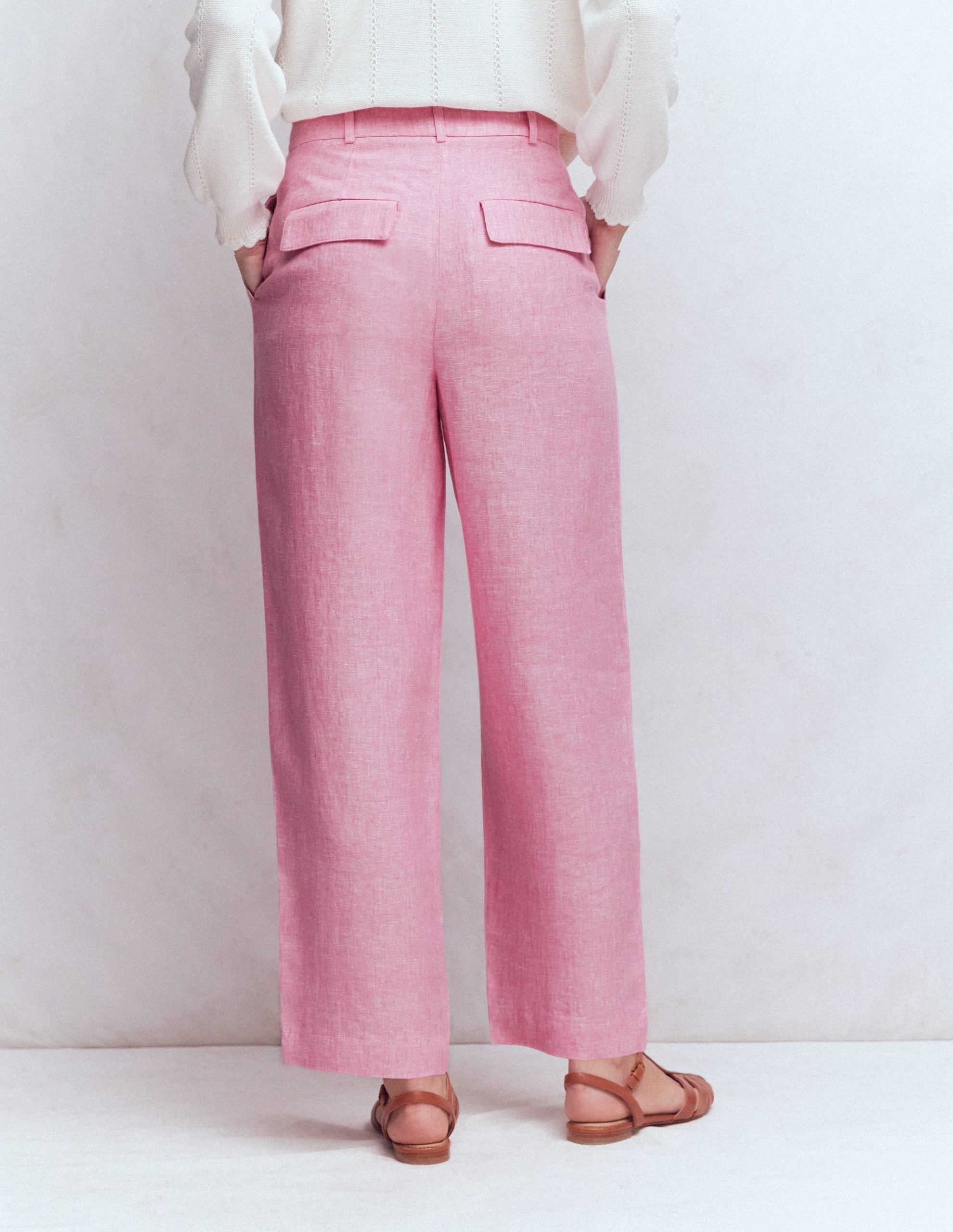 Bloomsbury Linen Pants-Meadowsweet Pink Chambray - Image 3