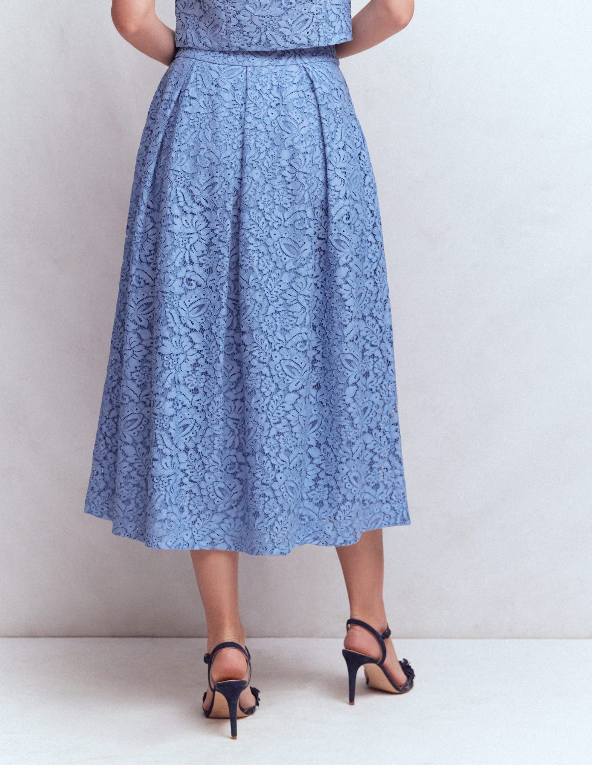 Verity Lace Skirt-Cornflower Blue - Image 3