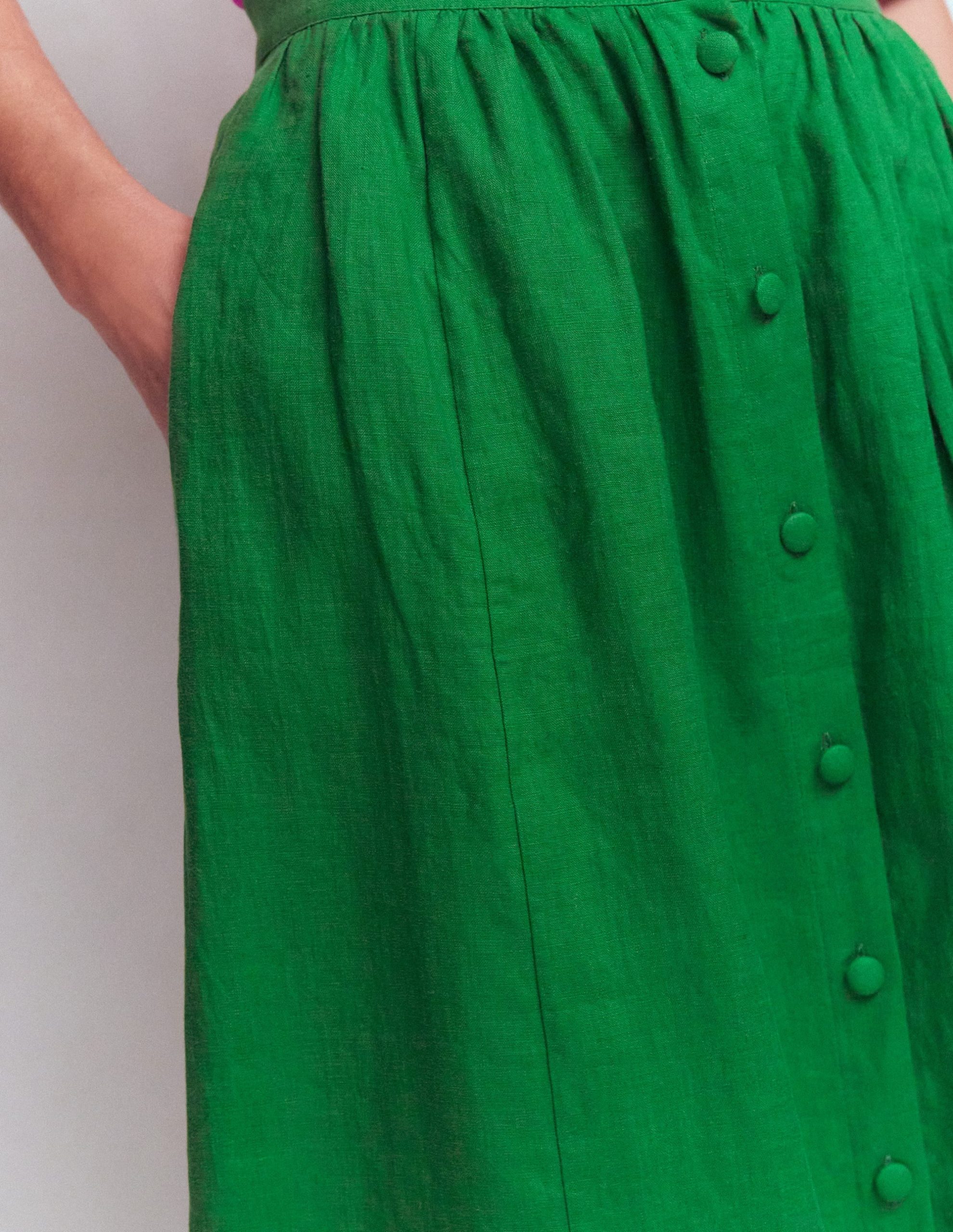 Emma Linen Maxi Skirt-Highland Green - Image 2