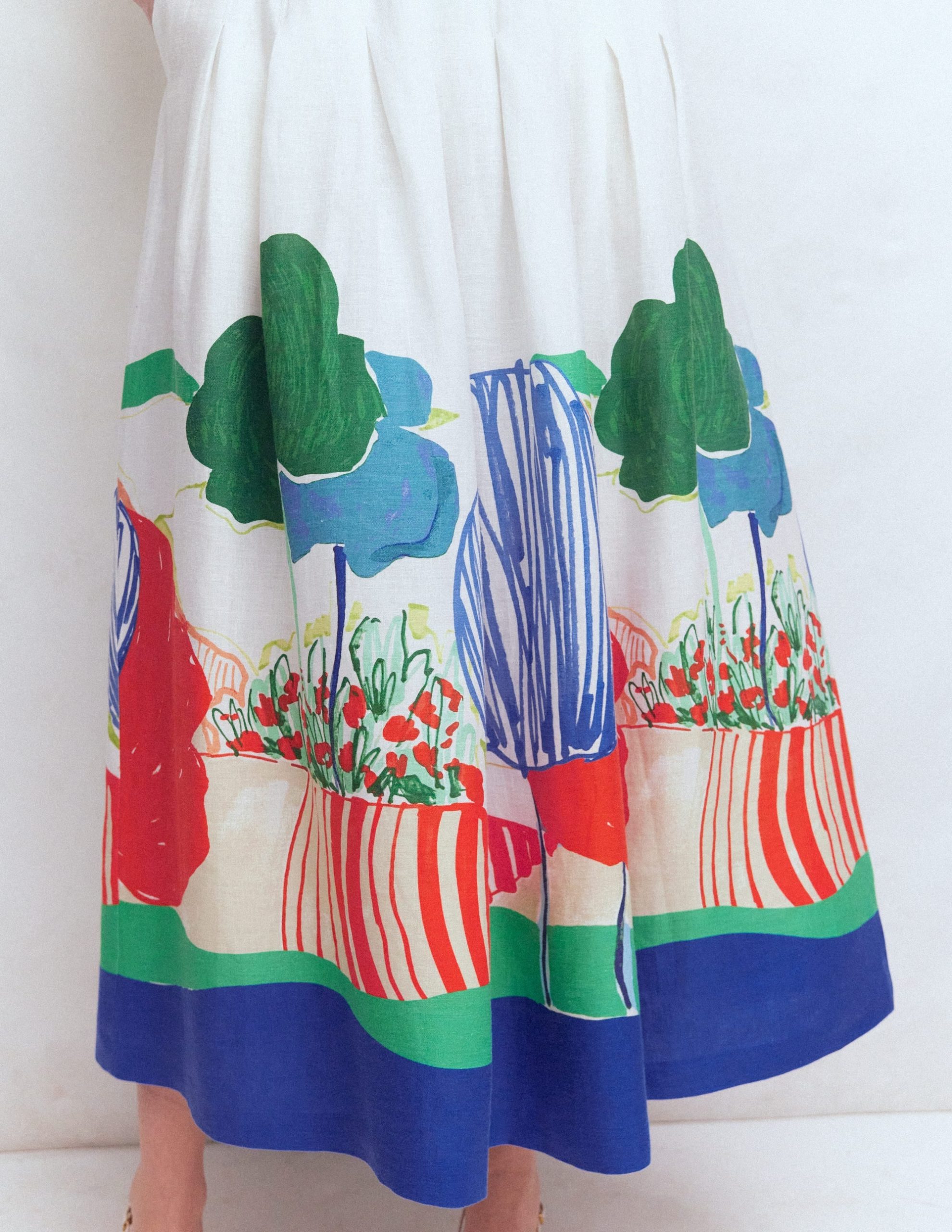 Valentina Linen Skirt-Multi. Abstract Valley - Image 2