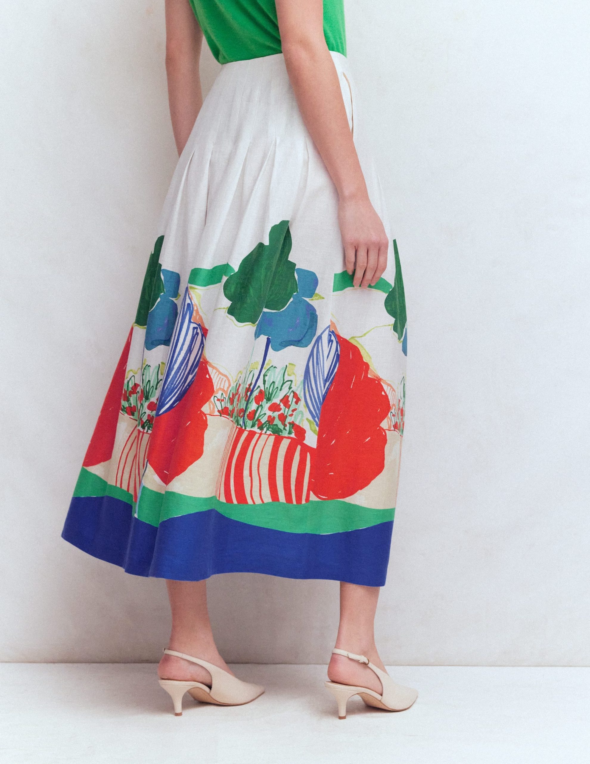 Valentina Linen Skirt-Multi. Abstract Valley - Image 3