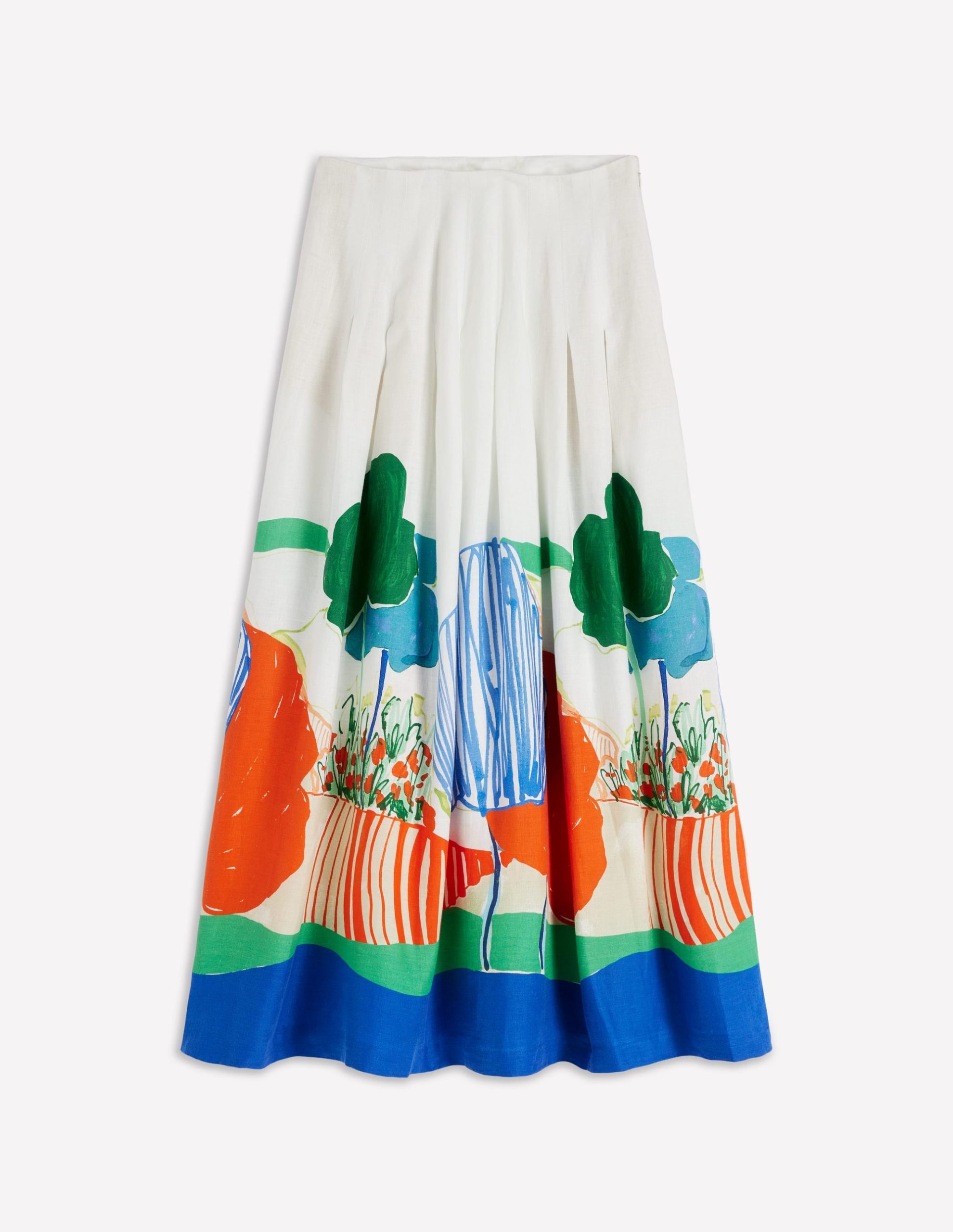 Valentina Linen Skirt-Multi. Abstract Valley - Image 7
