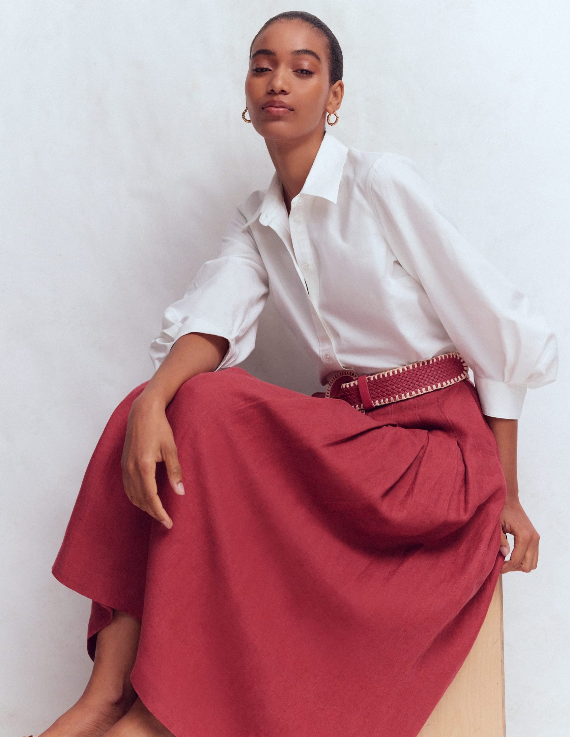 Valentina Linen Skirt-Rich Chestnut - Image 5