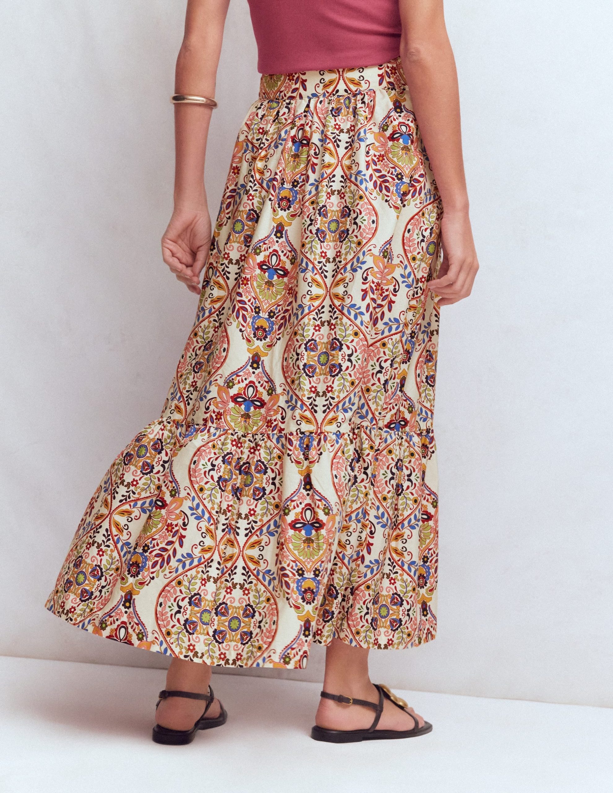 Abigail Poplin Maxi Skirt-Multi. Enchanted Gardenia - Image 3