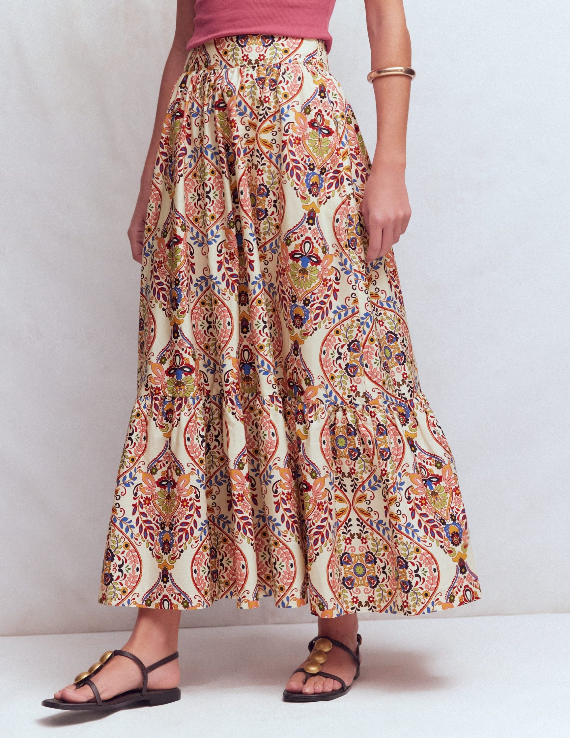 Abigail Poplin Maxi Skirt-Multi. Enchanted Gardenia - Image 4