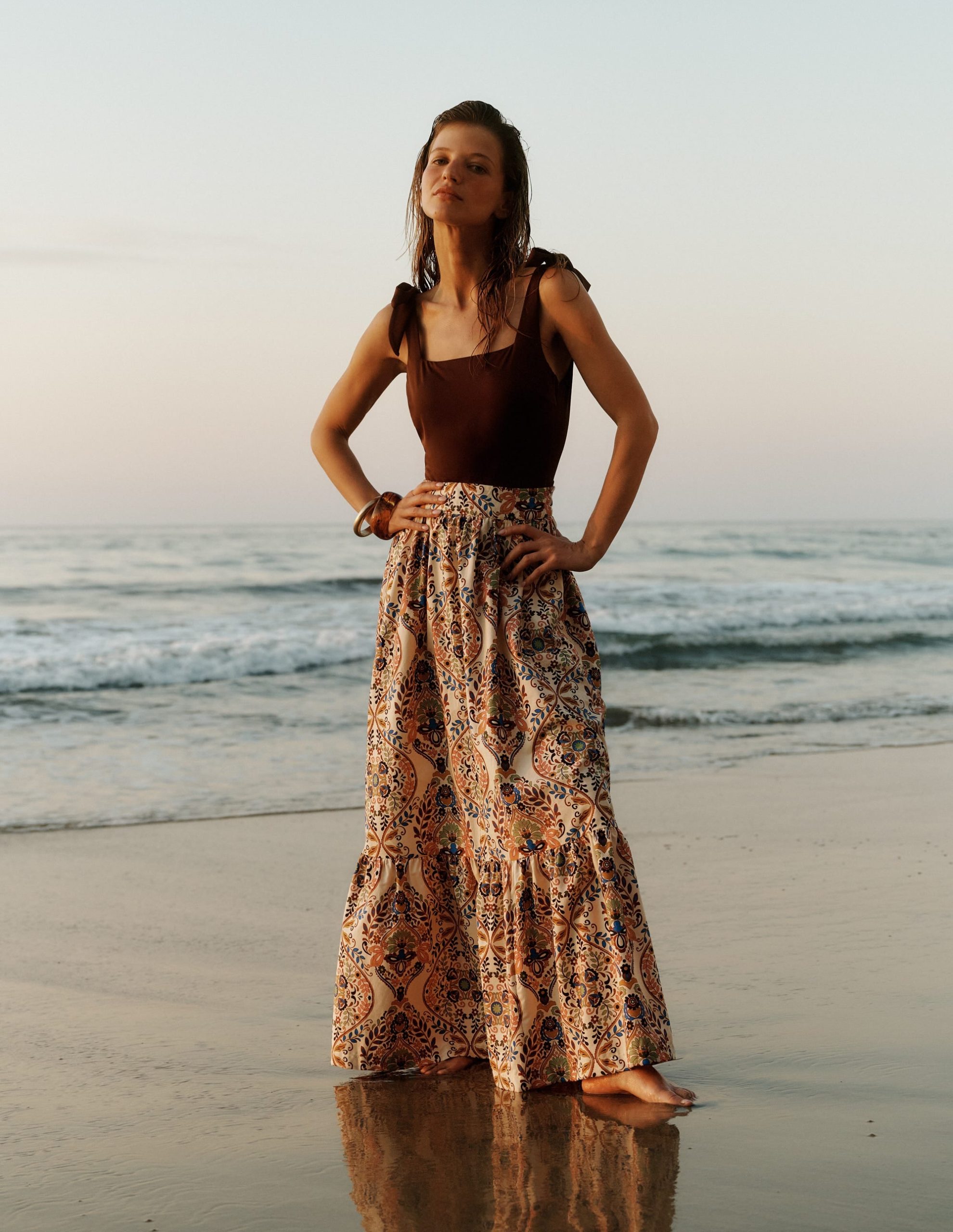Abigail Poplin Maxi Skirt-Multi. Enchanted Gardenia - Image 5