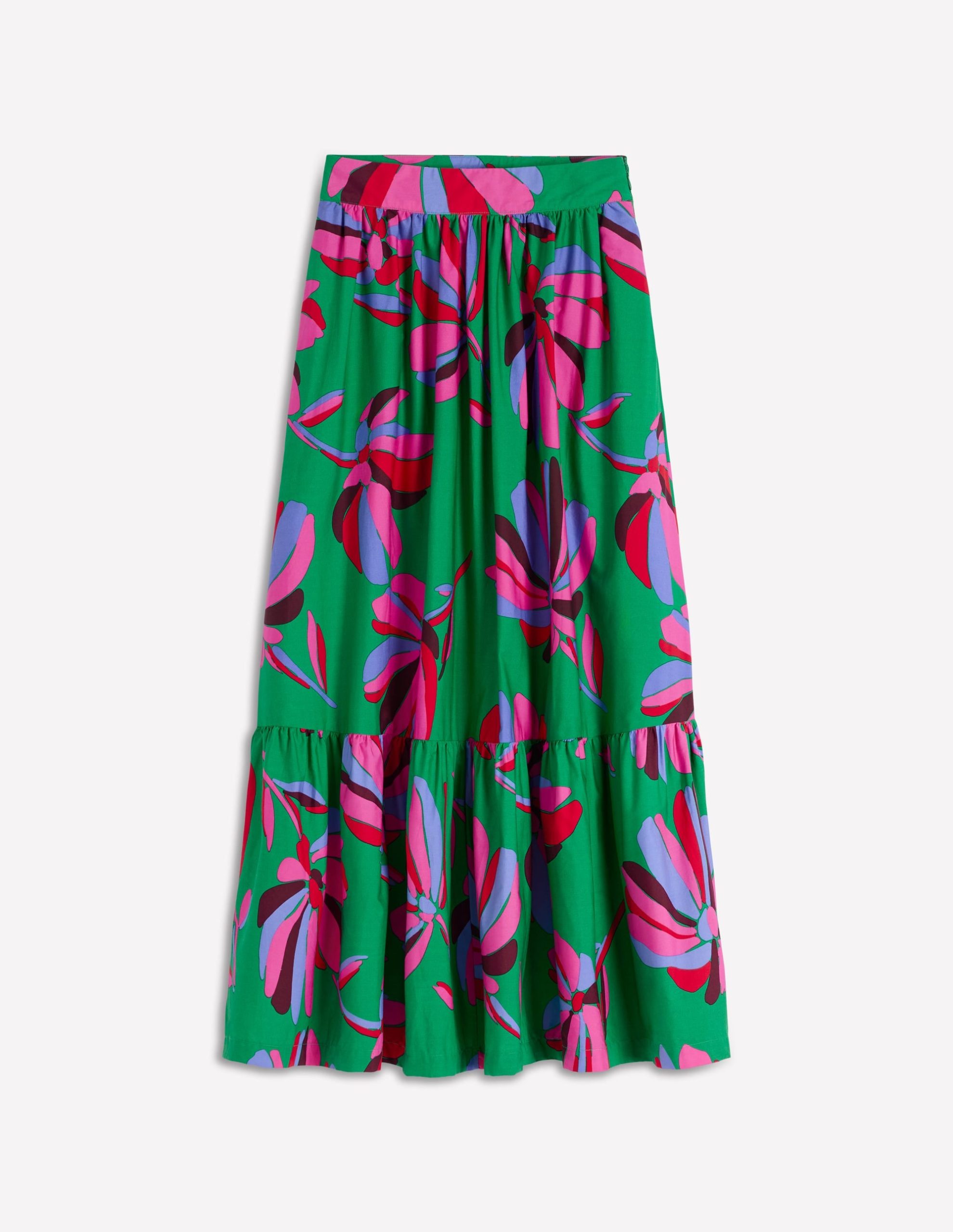 Abigail Poplin Maxi Skirt-Green. Daisy Cascade - Image 7