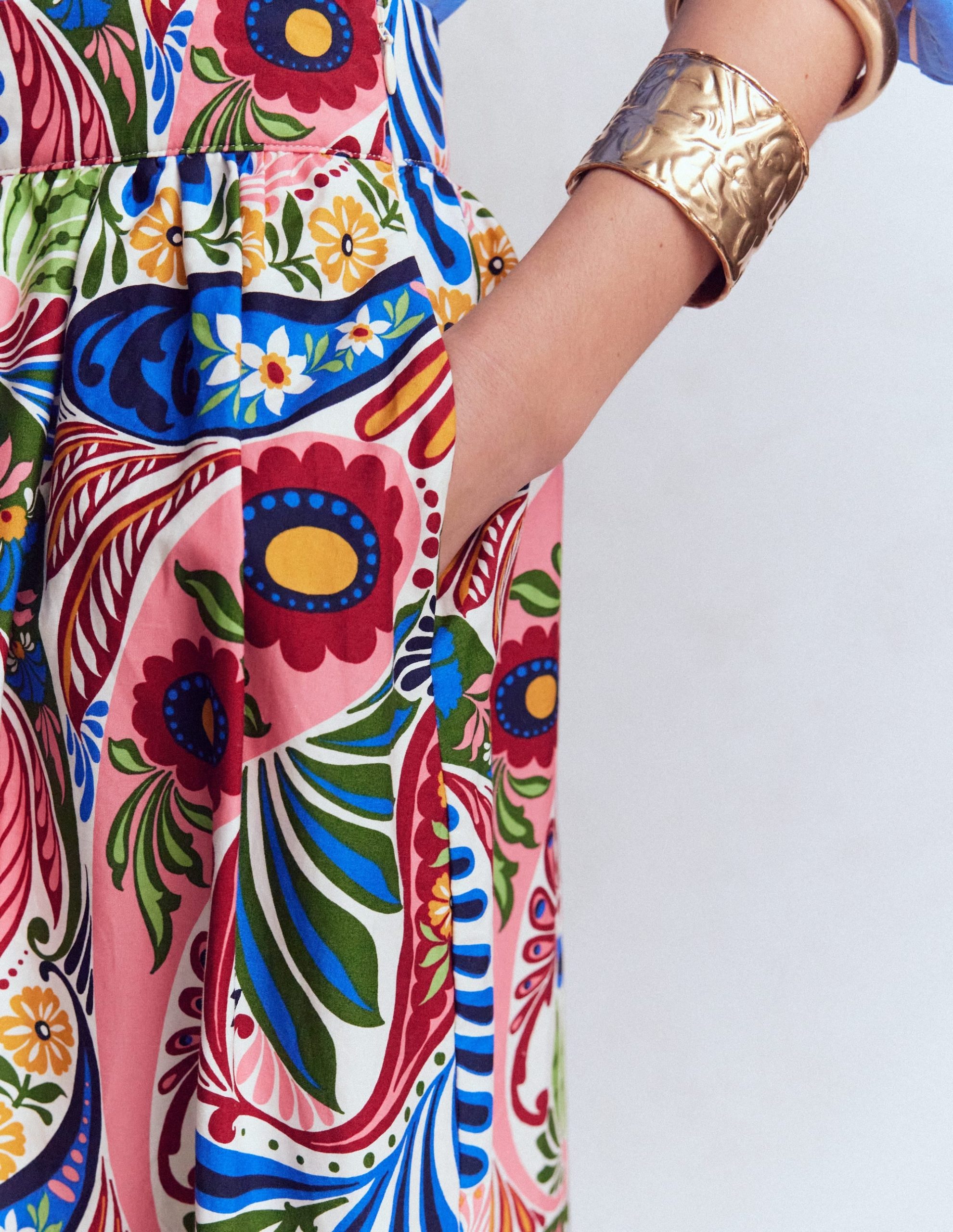Abigail Poplin Maxi Skirt-Multi. Enchanted Paisley - Image 2