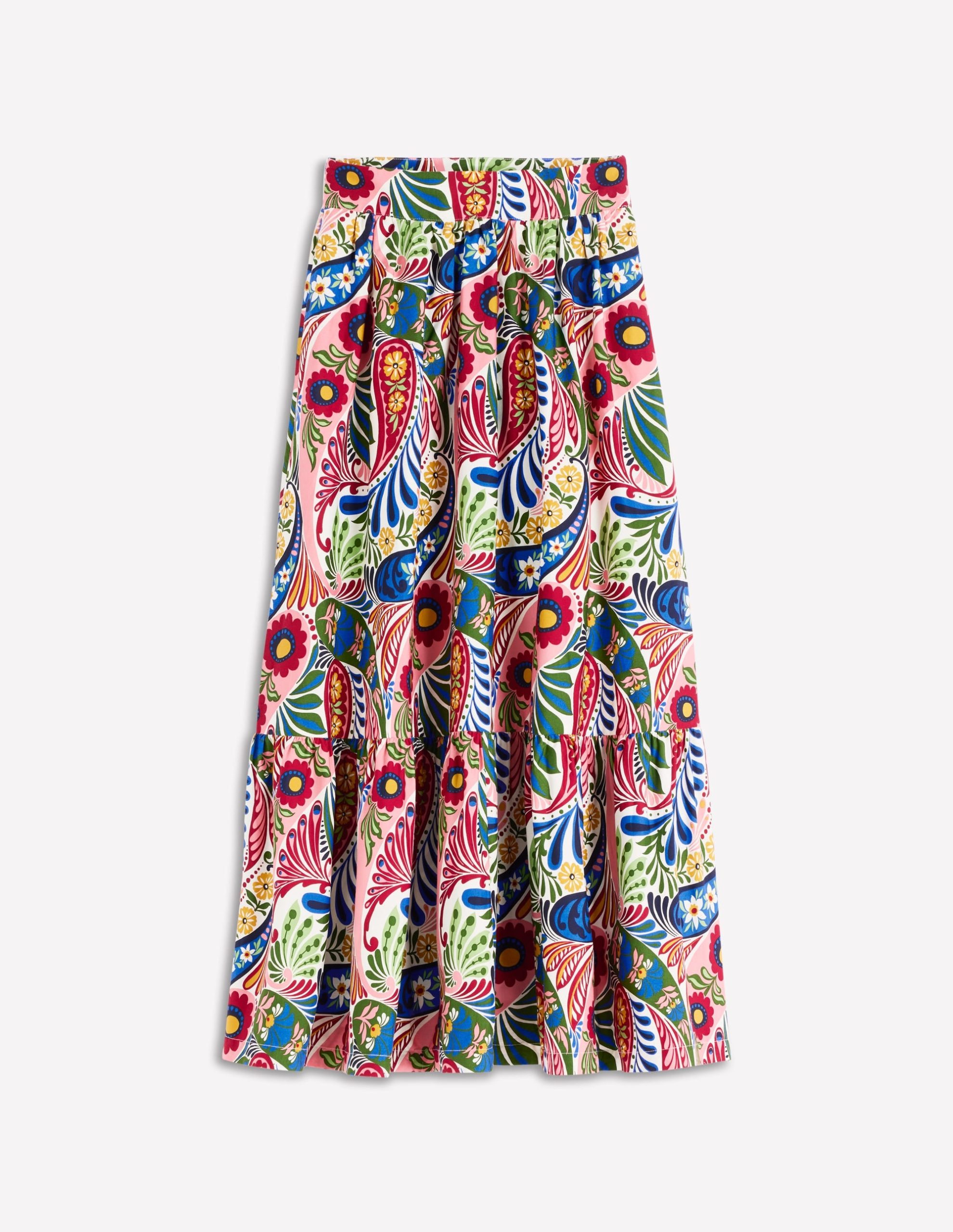 Abigail Poplin Maxi Skirt-Multi. Enchanted Paisley - Image 5