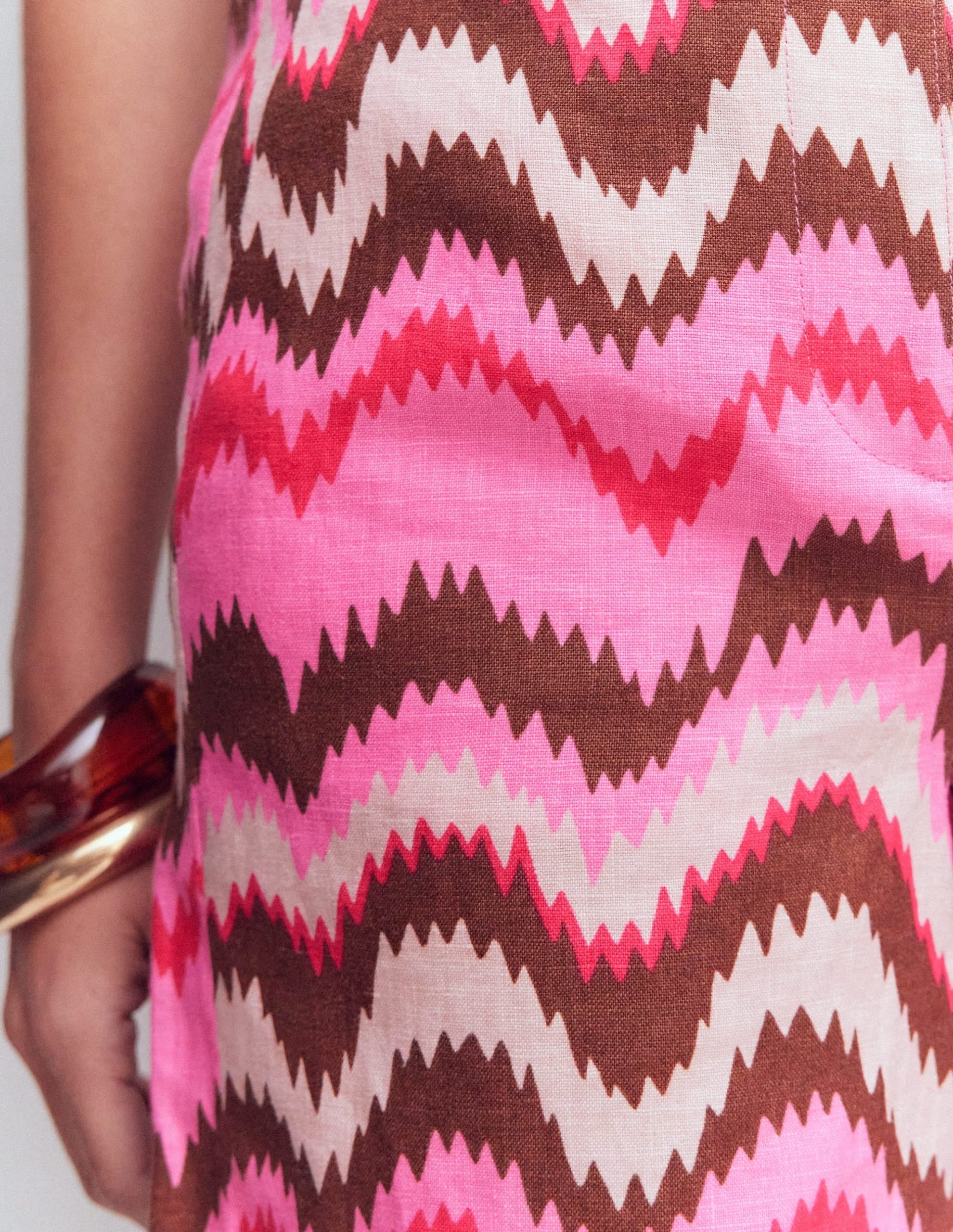 Belgravia Linen Shorts-Pink. Zig Zag Wave - Image 2