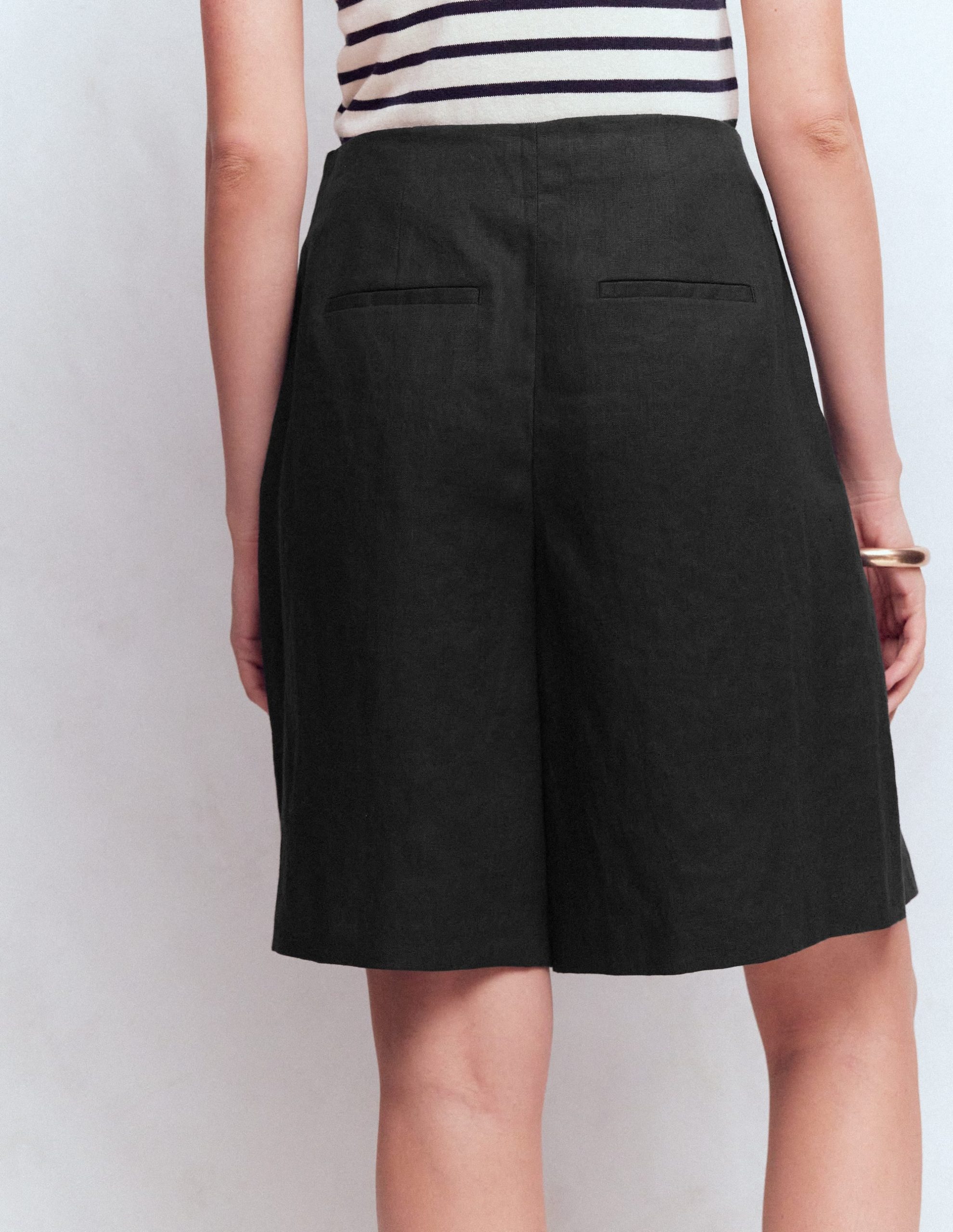 Highbury Linen Shorts-Black - Image 3