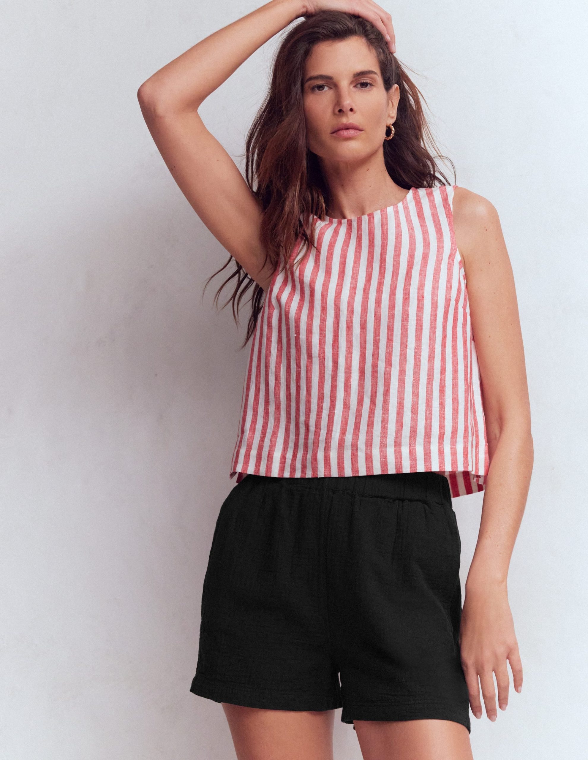 Pull On Double Cloth Shorts-Black - Image 4