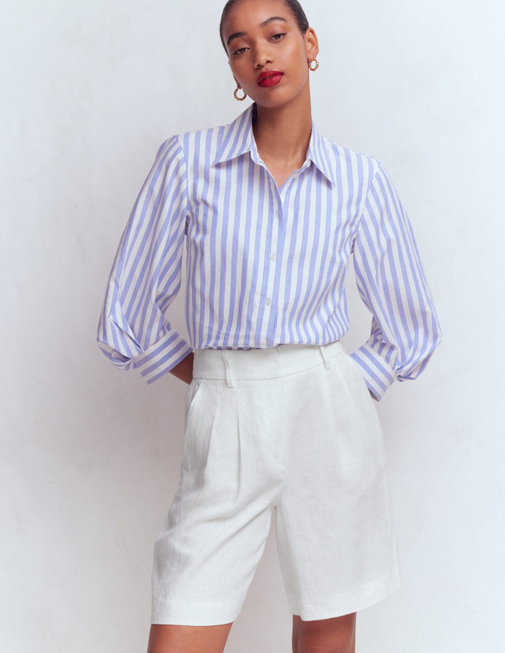 Kensington Linen Shorts-White