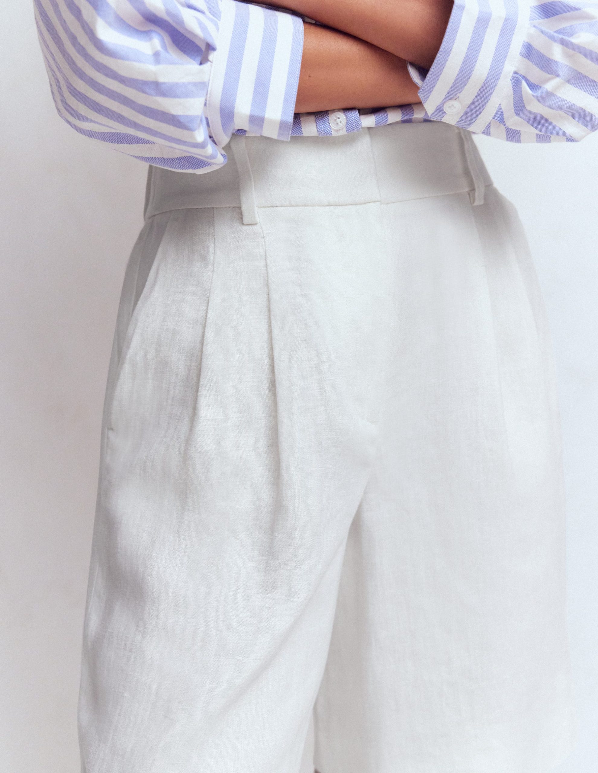 Kensington Linen Shorts-White - Image 2