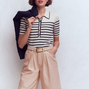 Denim Bermuda Short-Ecru