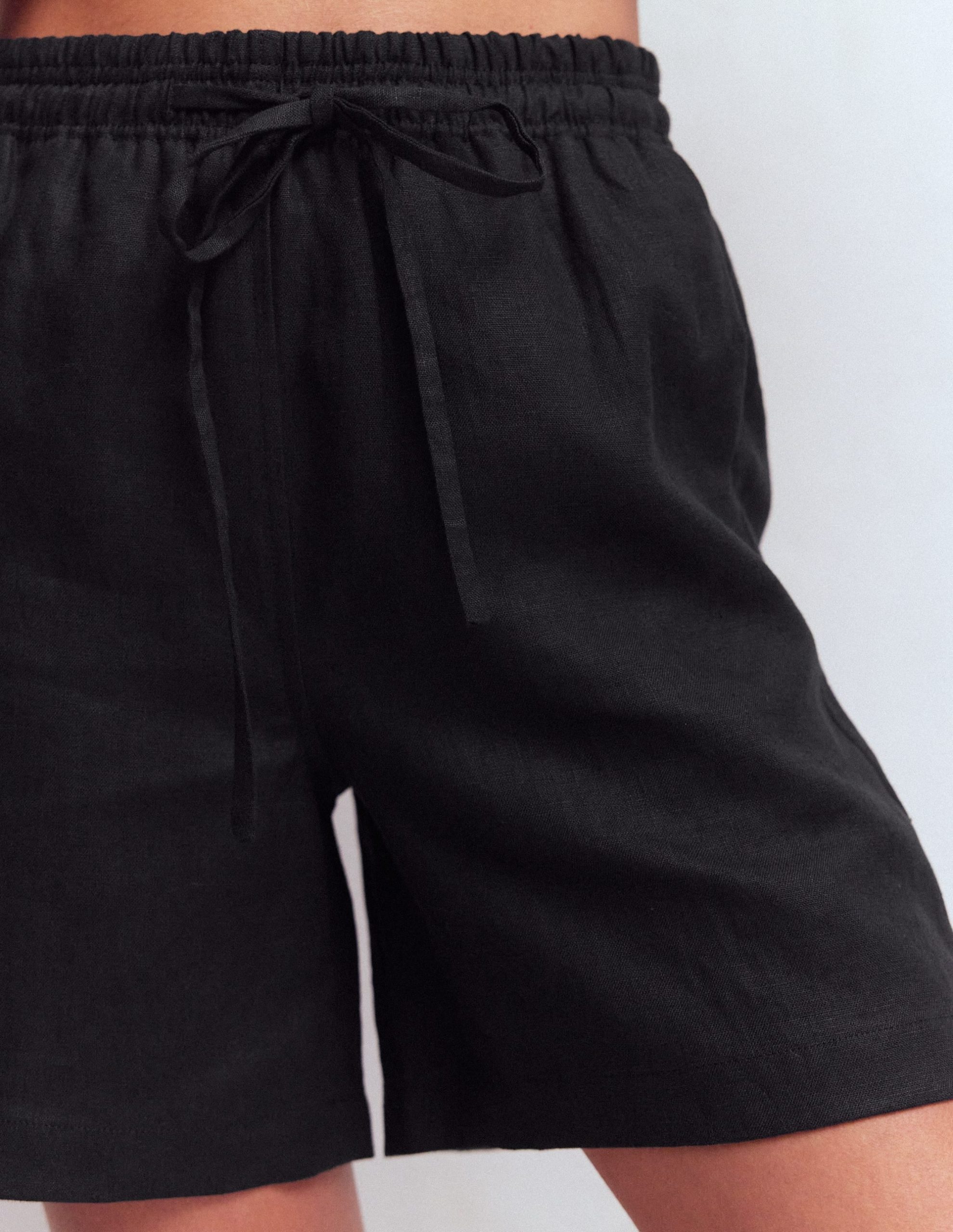 Islington Linen Shorts-Black - Image 2