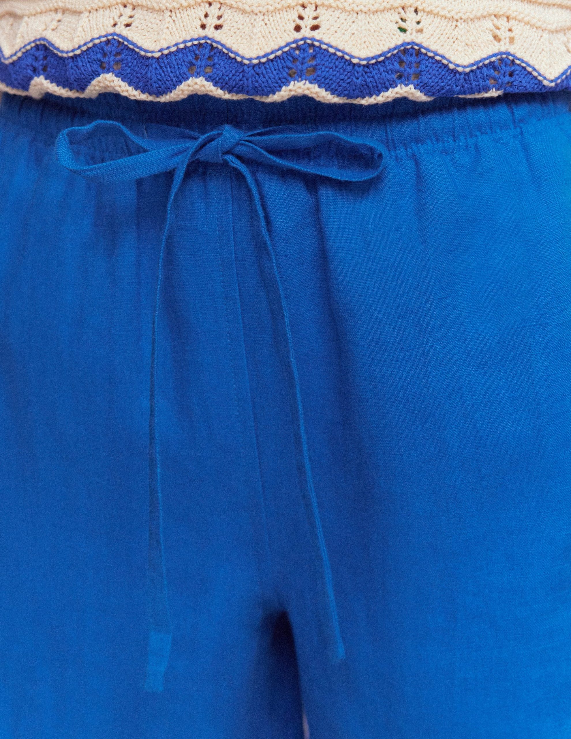 Islington Linen Shorts-Kingfisher Blue - Image 2