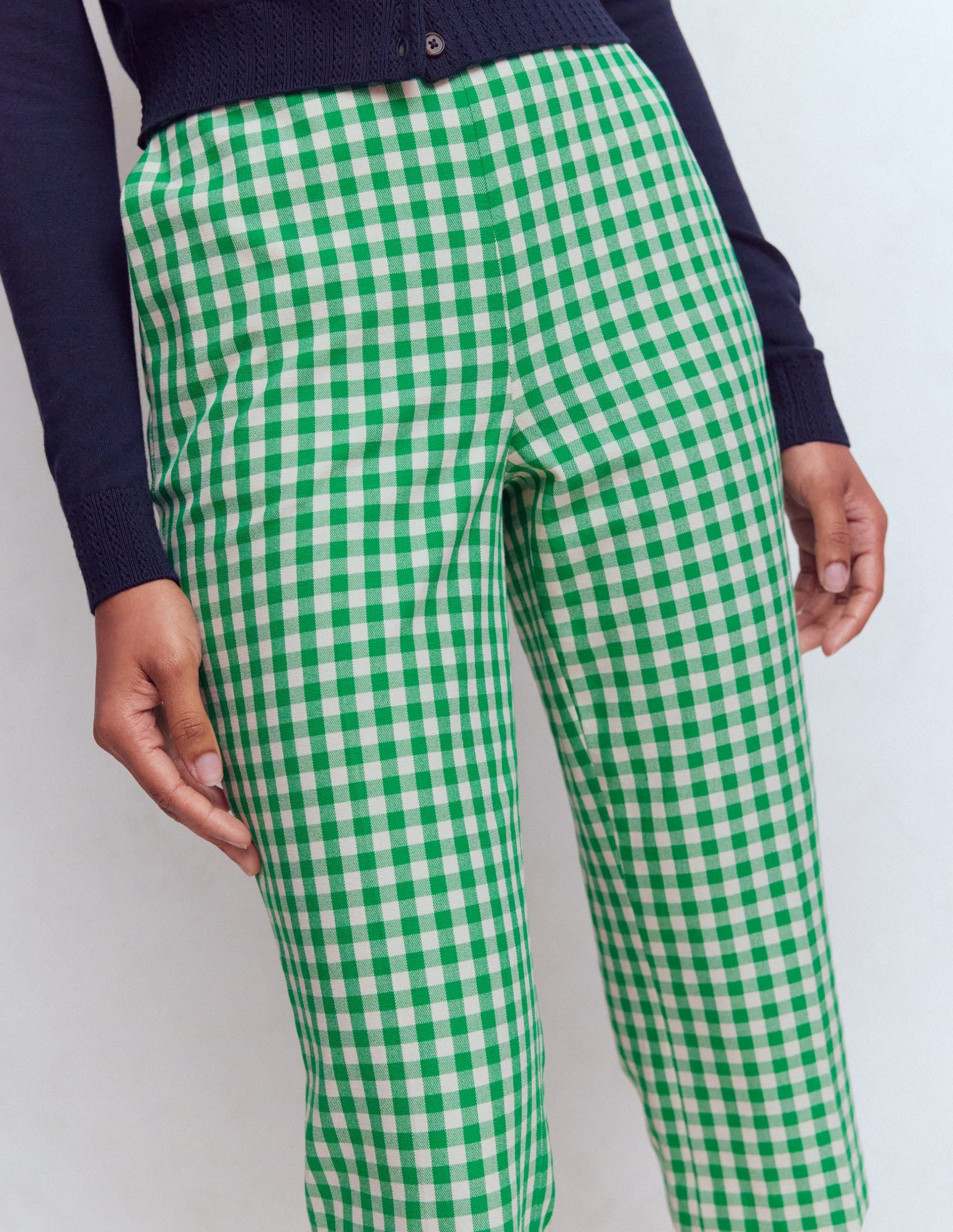 Capri Pants-Rich Emerald. Gingham - Image 2