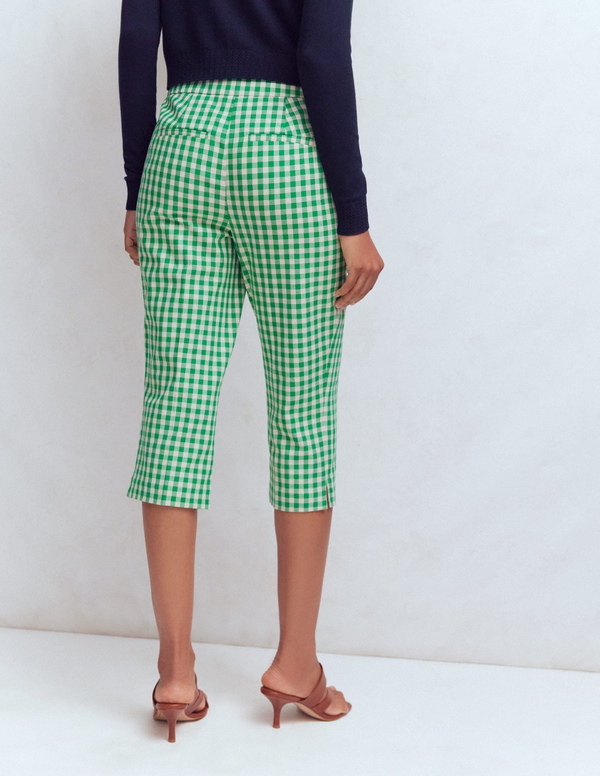 Capri Pants-Rich Emerald. Gingham - Image 3