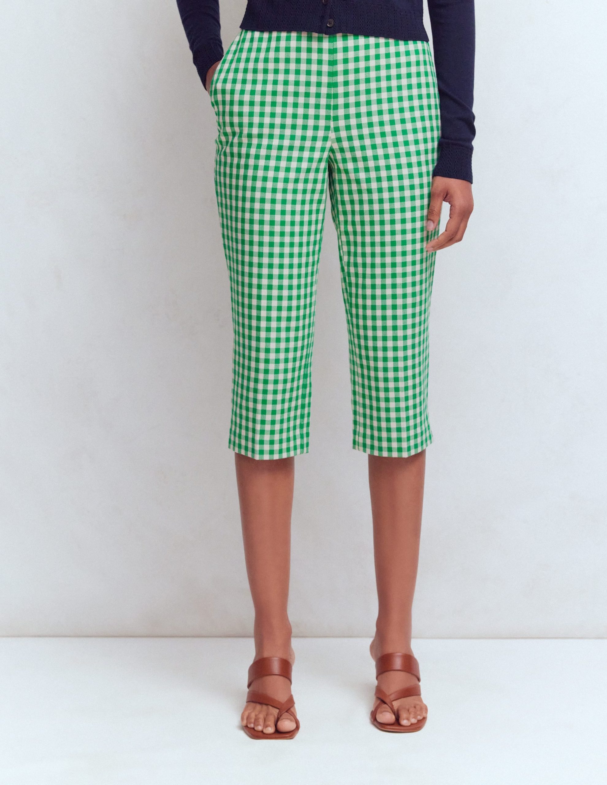Capri Pants-Rich Emerald. Gingham - Image 5