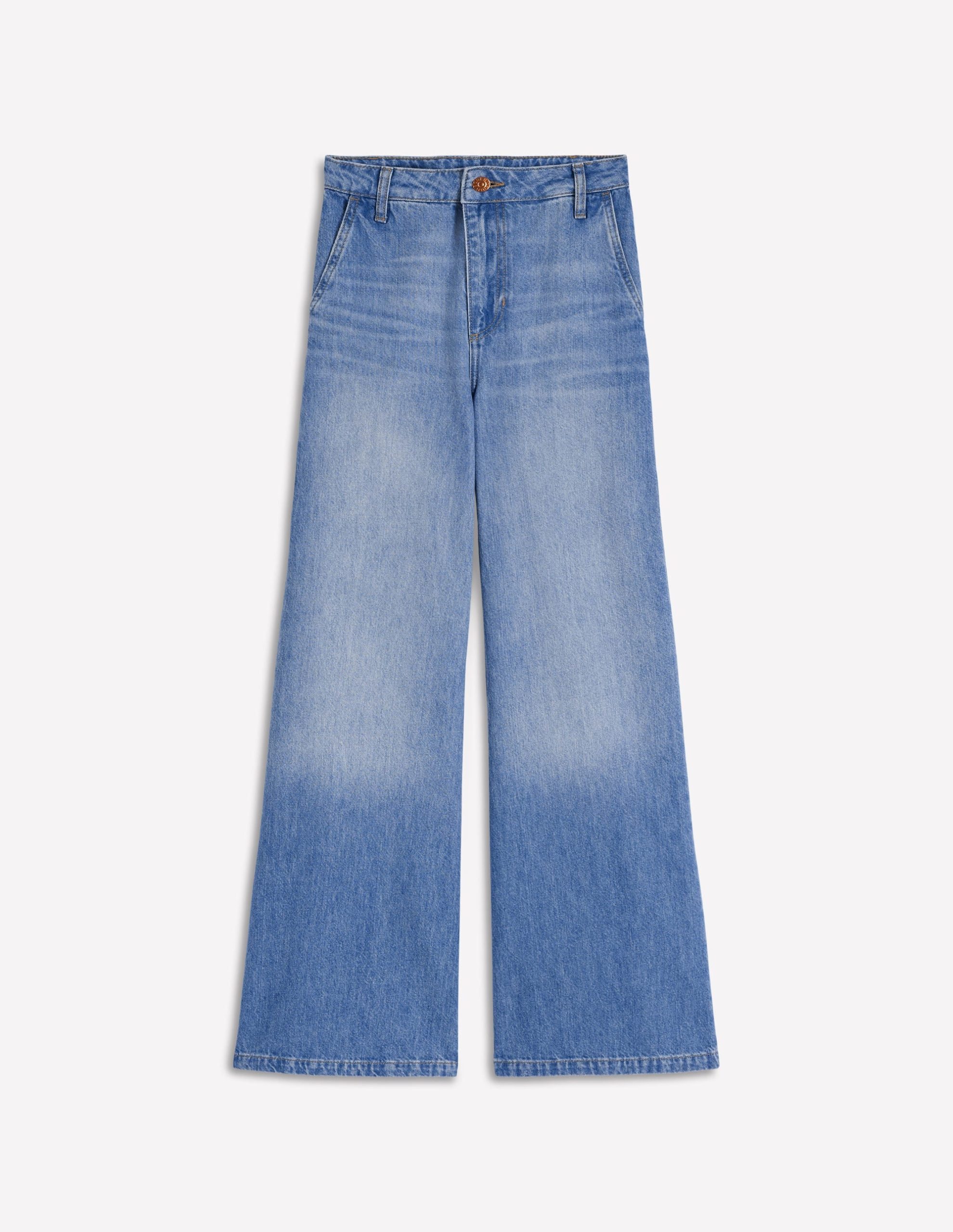 High Rise Palazzo Jeans-Light Wash - Image 6