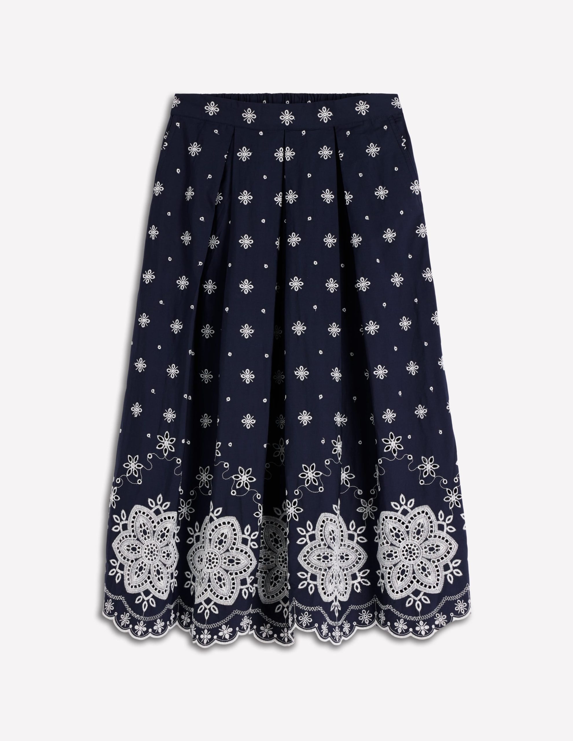 Verity Broderie Poplin Skirt-Navy - Image 9