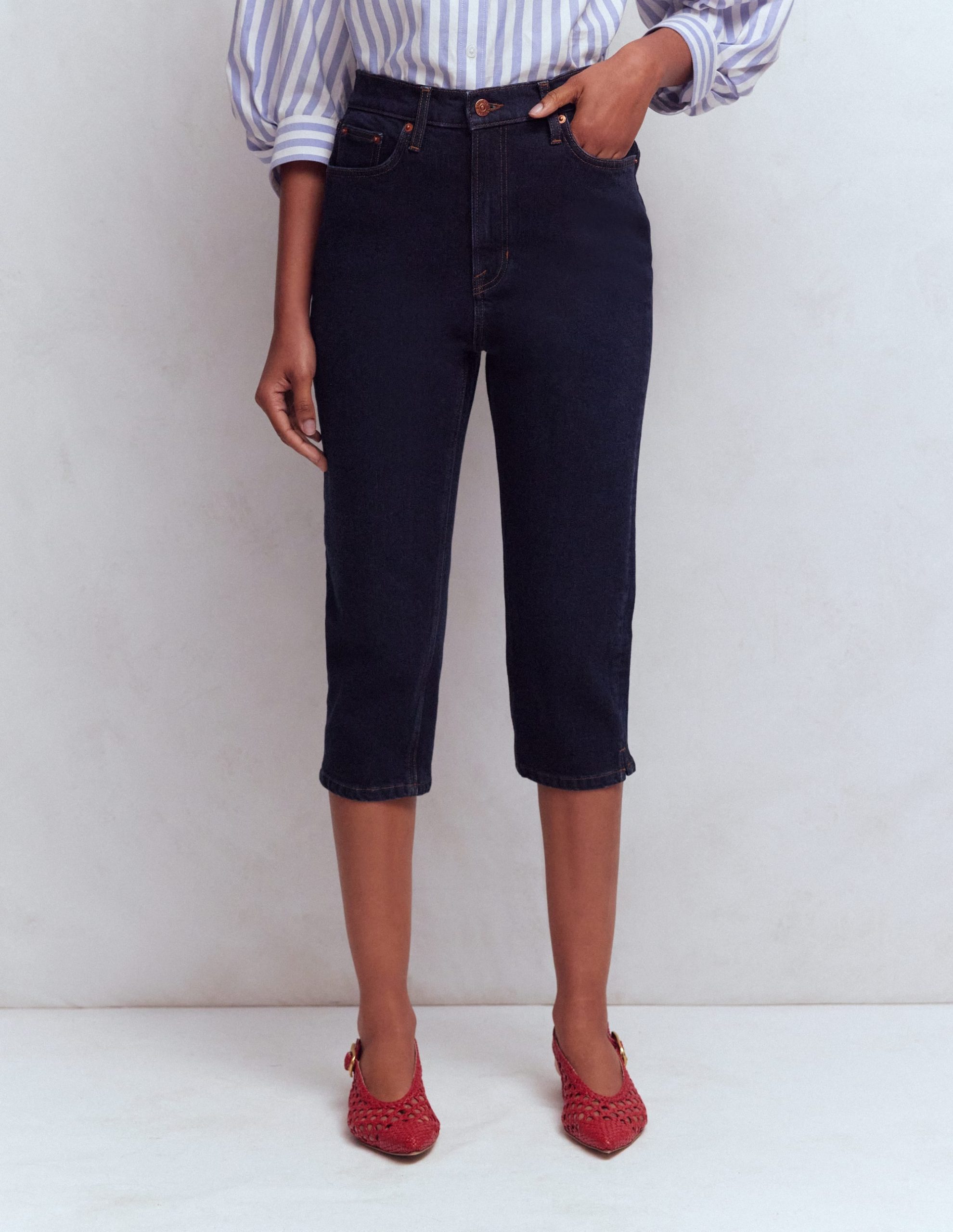 5-pocket Capri Jeans-Indigo - Image 4