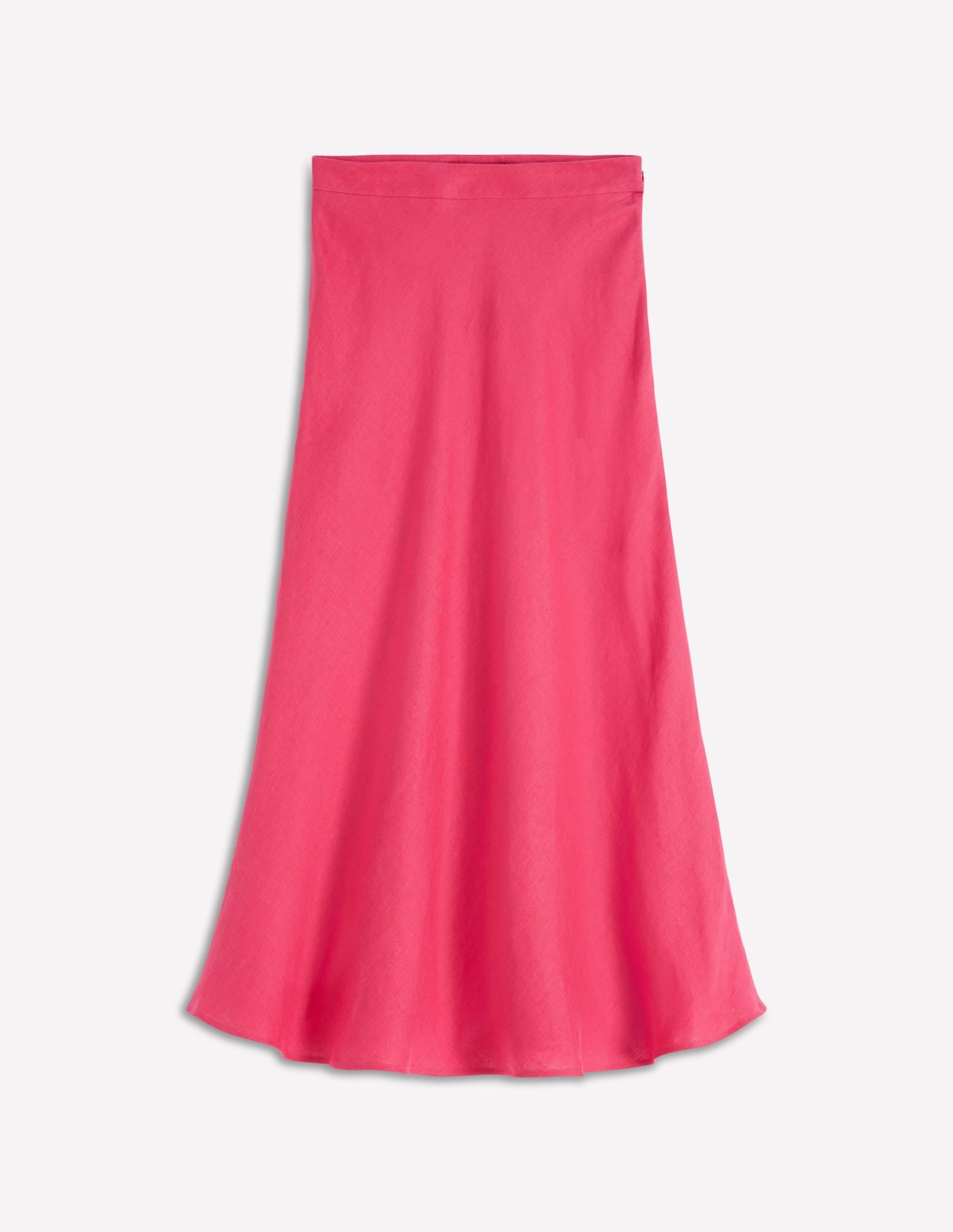 Bias Cut Linen Slip Skirt-Cherry Blush - Image 6