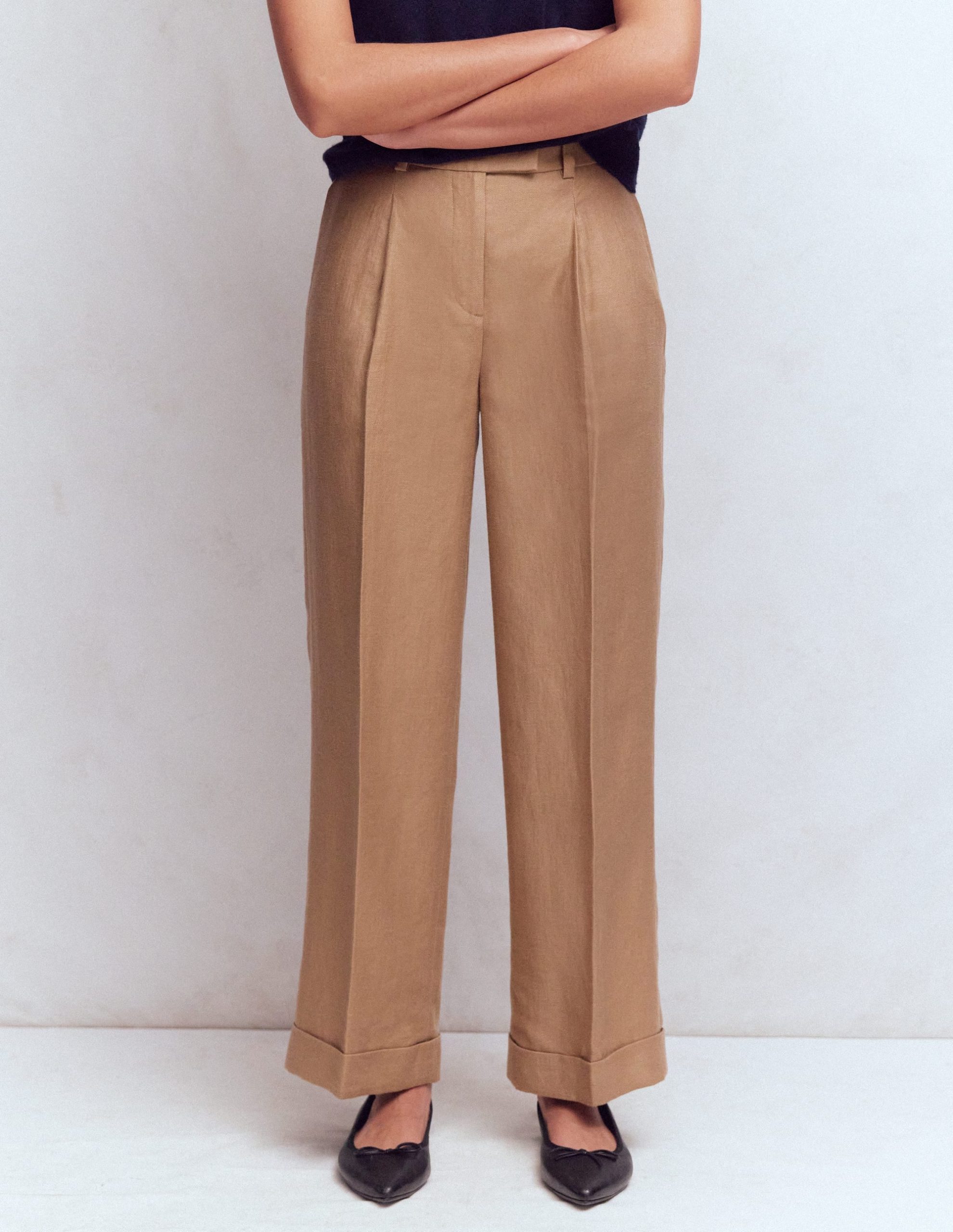 Chiswick Crop Linen Pants-Cappuccino - Image 4