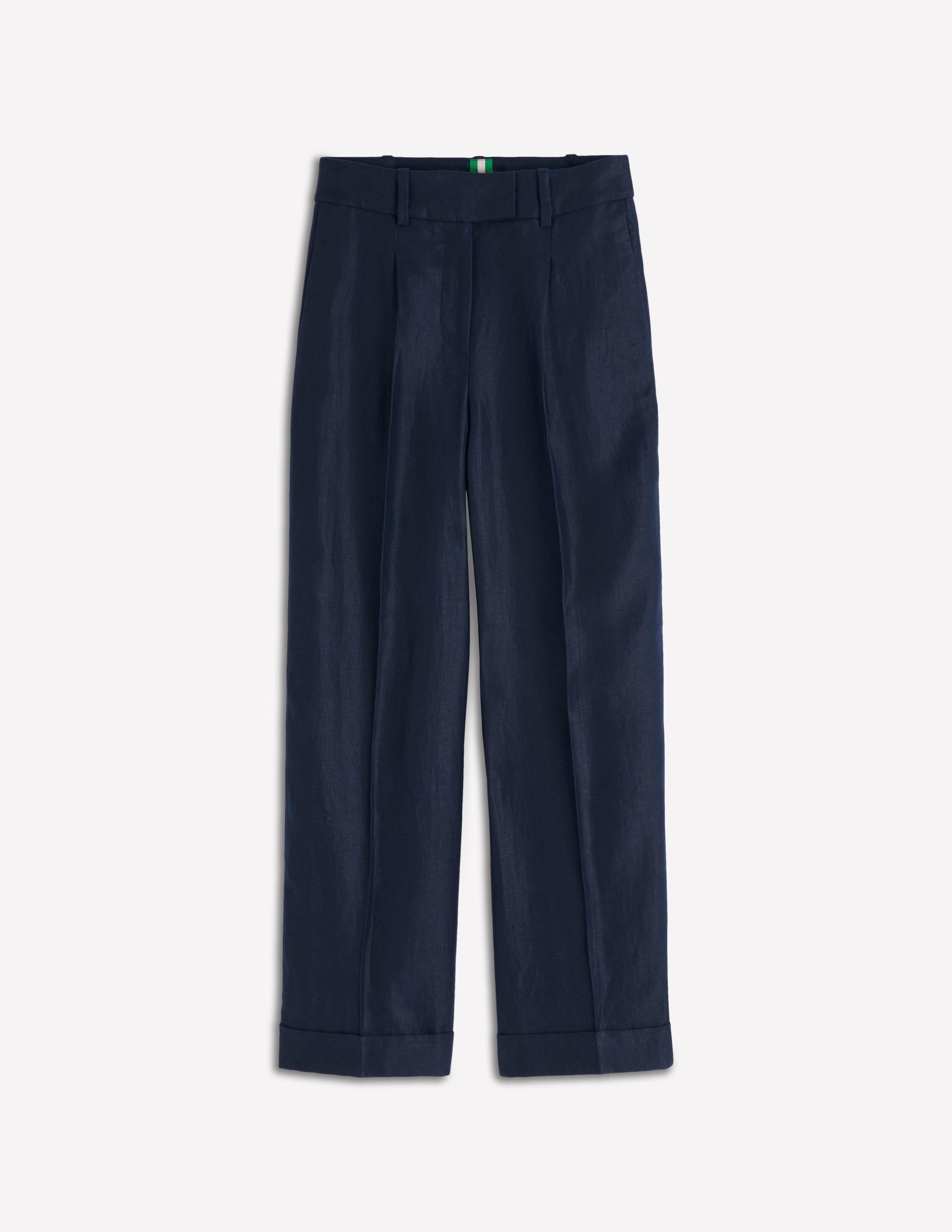Chiswick Crop Linen Pants-Navy - Image 5