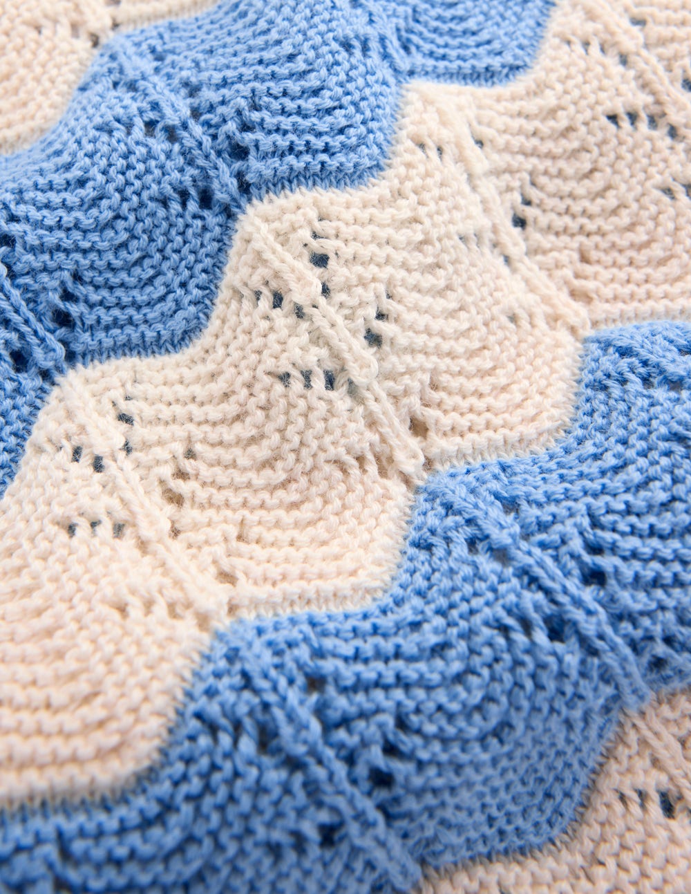 Knitted Pointelle Shorts-Blue. White - Image 7