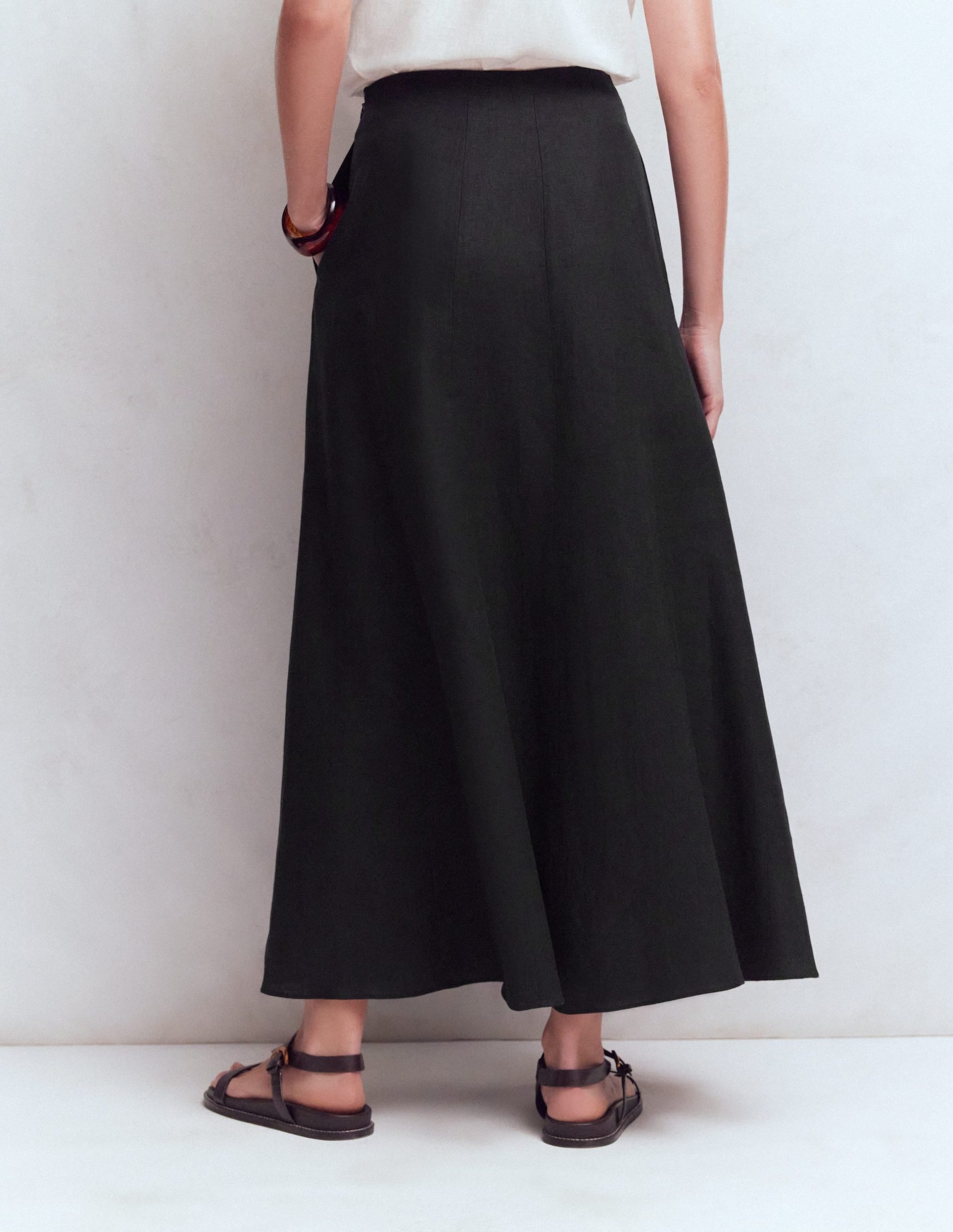 Miriam Linen Maxi Skirt-Black - Image 3