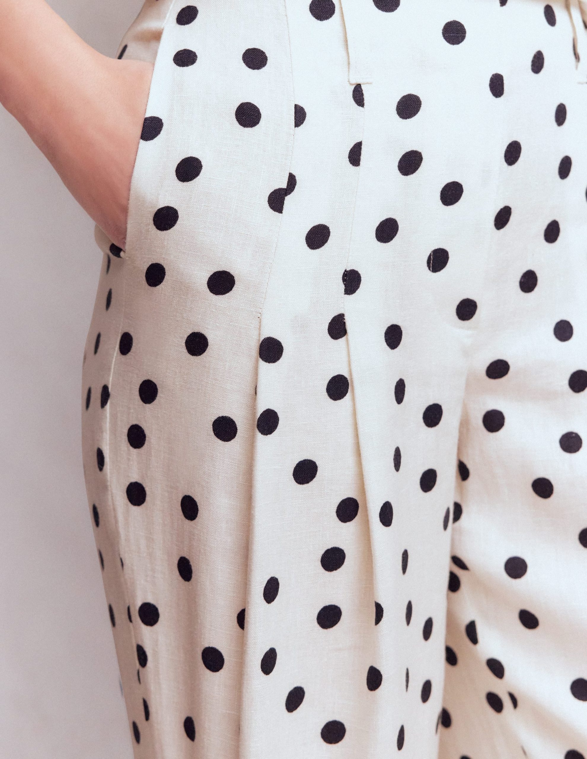Mayfair Linen Pants-Ivory. Painted Dot - Image 2