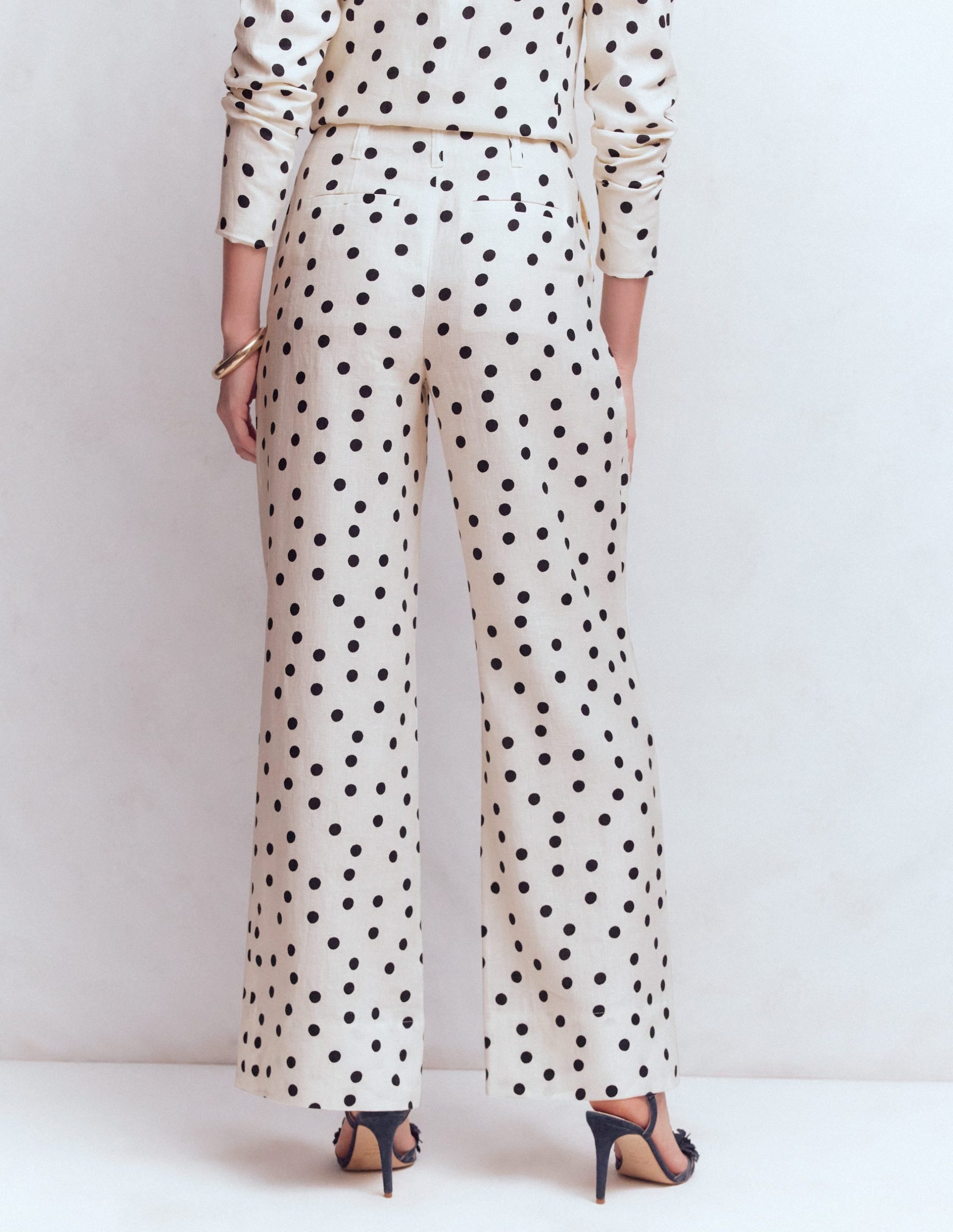 Mayfair Linen Pants-Ivory. Painted Dot - Image 3