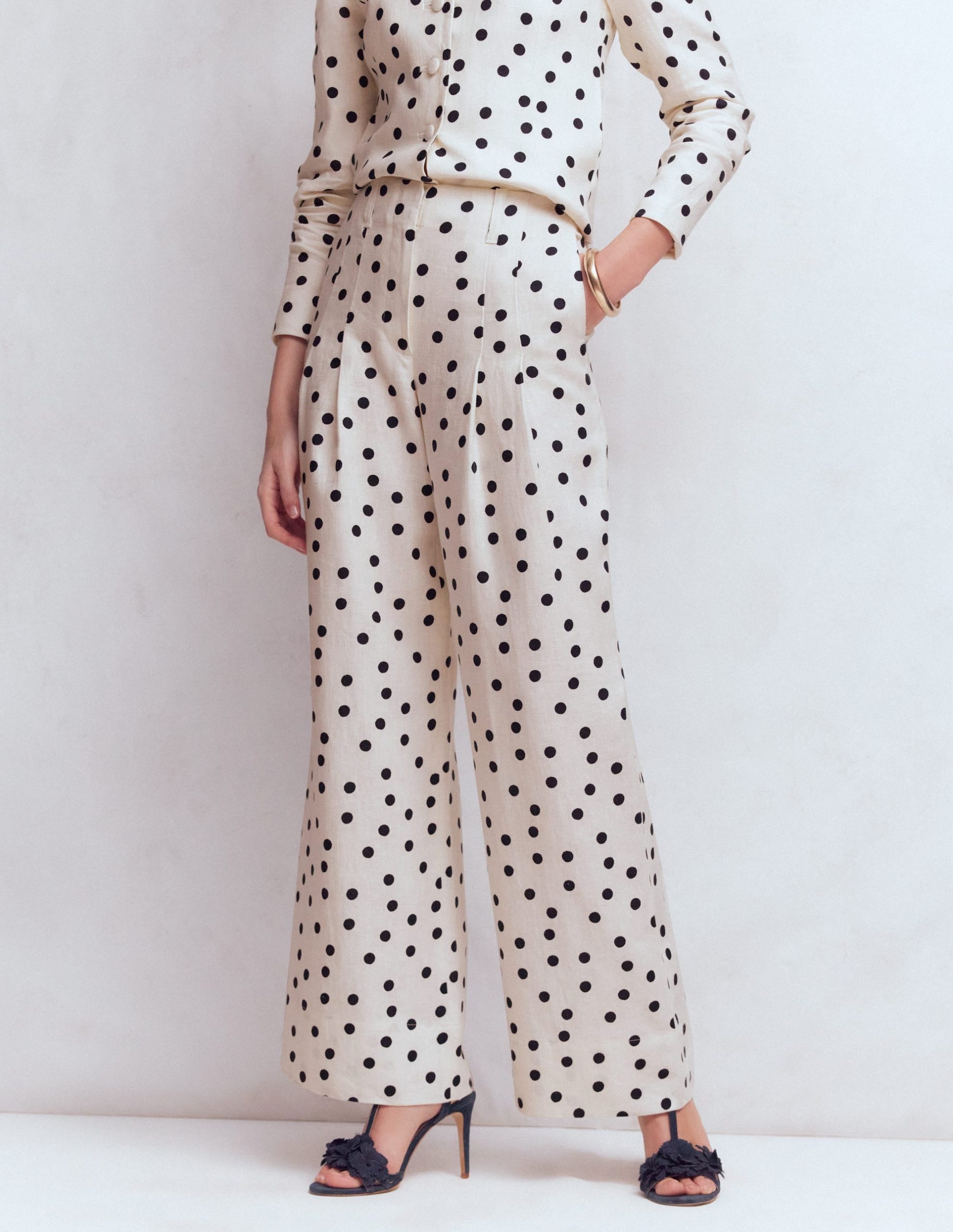 Mayfair Linen Pants-Ivory. Painted Dot - Image 4