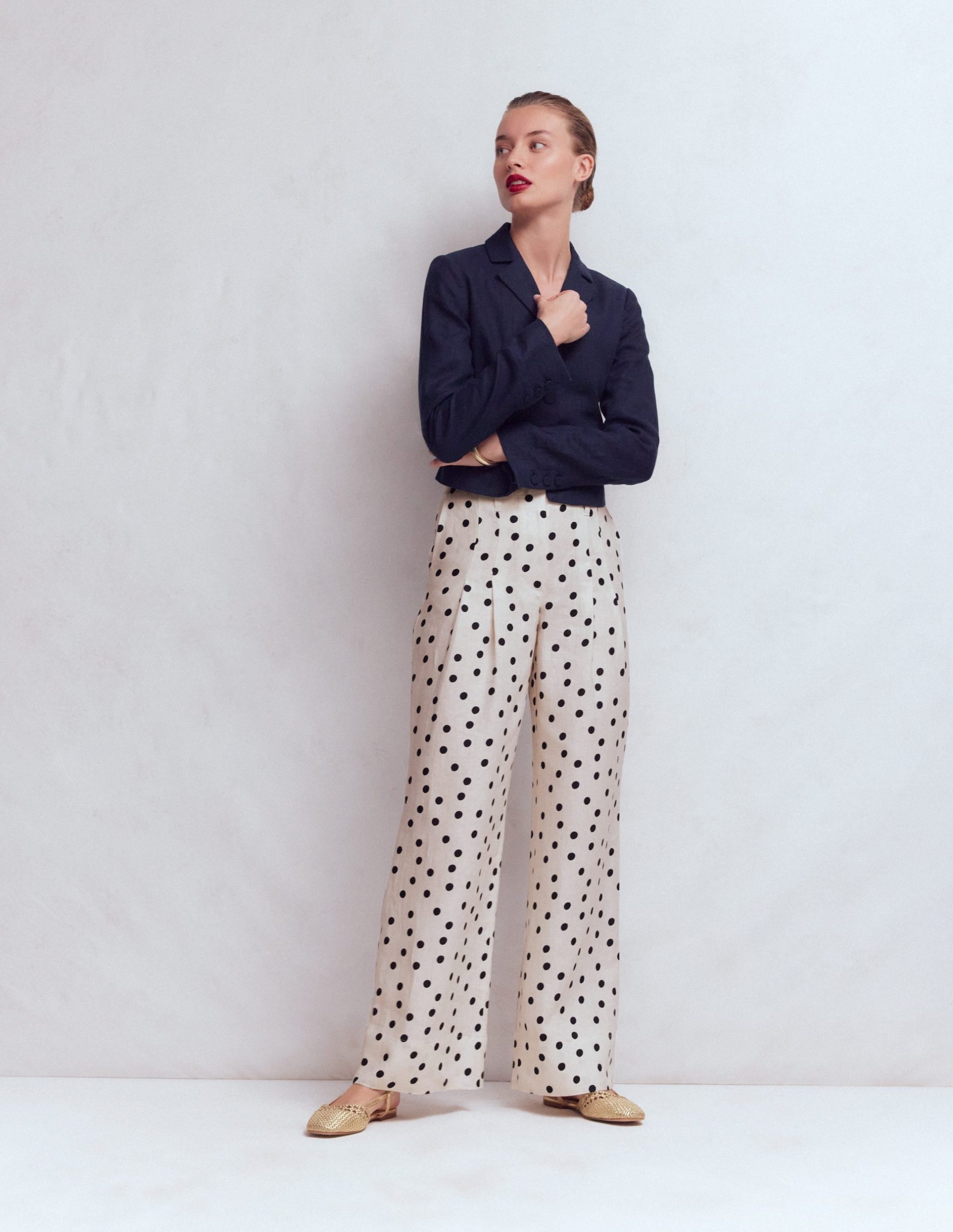 Mayfair Linen Pants-Ivory. Painted Dot - Image 5
