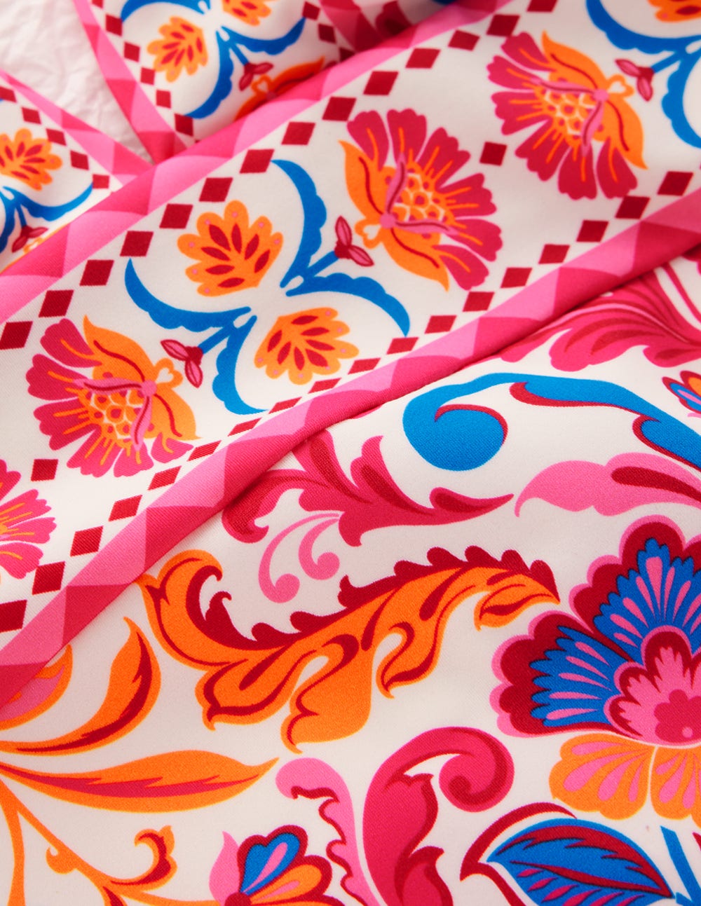 Porto V-neck Swimsuit-Pink Power. Flourishing Meadow - Image 7