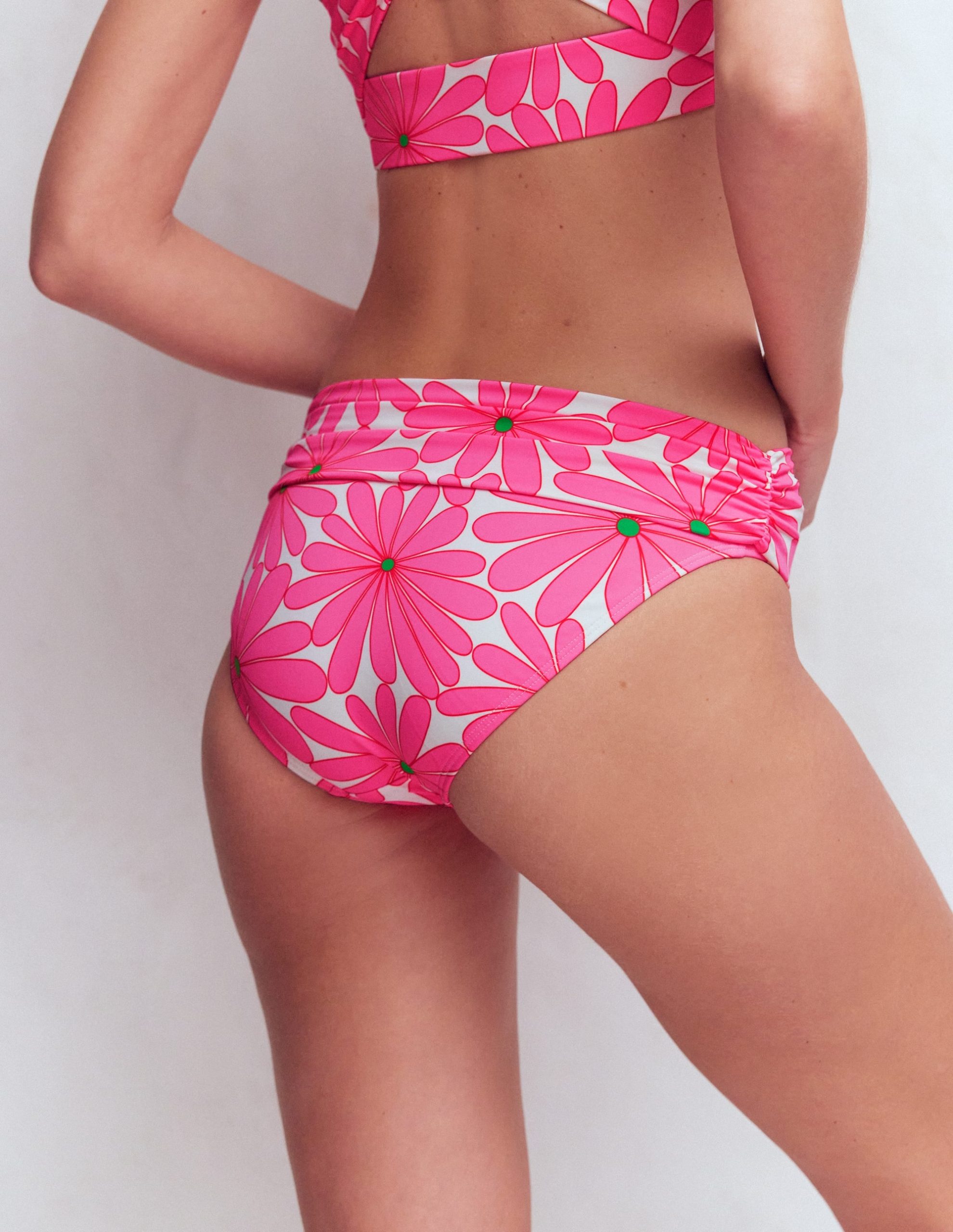 Classic Fold Bikini Bottoms-Sangria Sunset. Daisy Blossom - Image 3