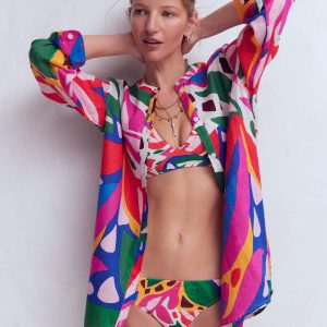 Classic Bikini Bottoms-Multi. Leafy Cascade