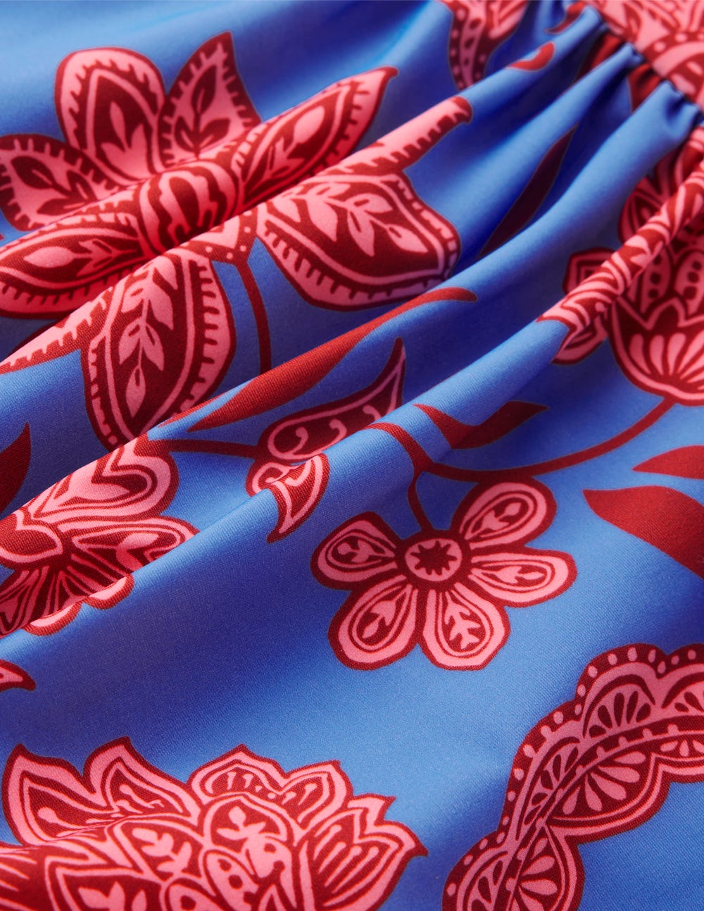 Kythira Ruched Bikini Bottoms-Blue. Elegant Blossom - Image 6