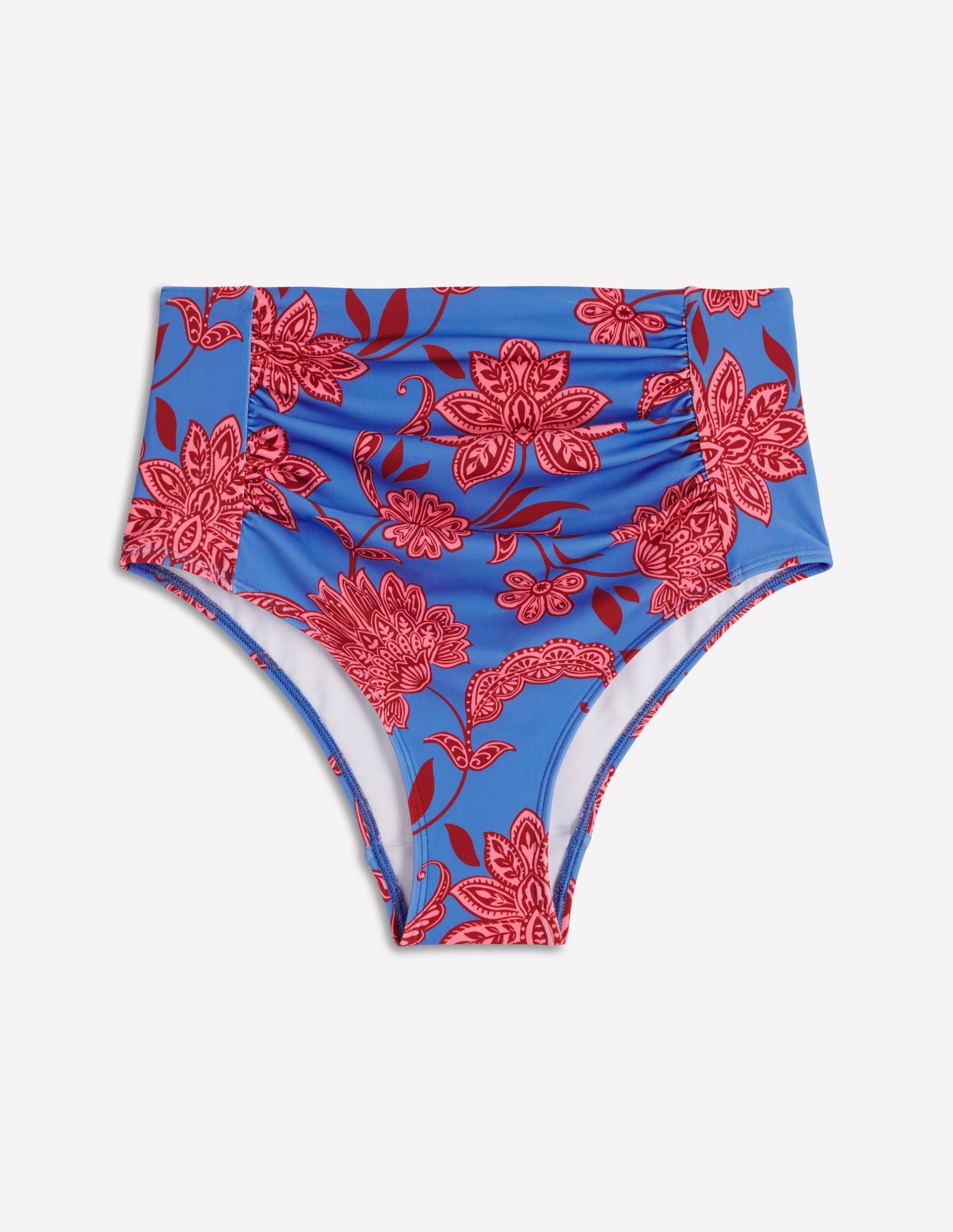 Kythira Ruched Bikini Bottoms-Blue. Elegant Blossom - Image 5