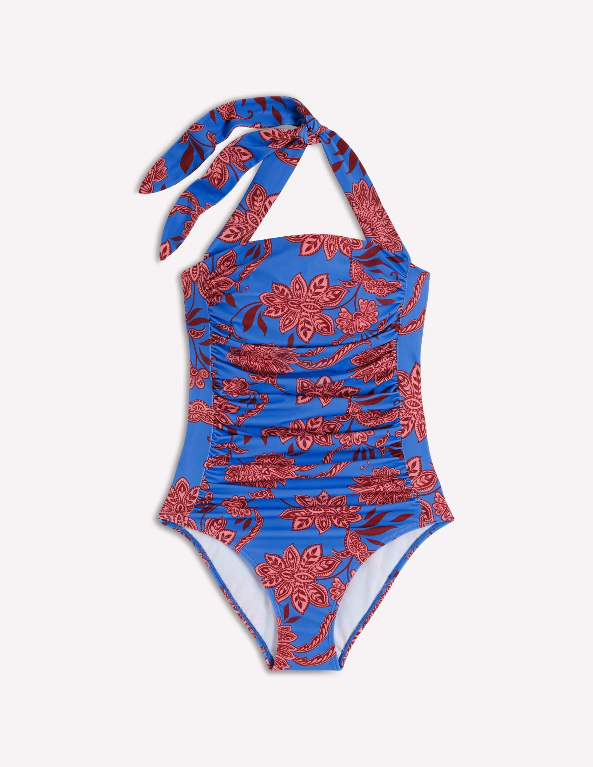 Kythira Ruched Swimsuit-Blue. Elegant Blossom - Image 5