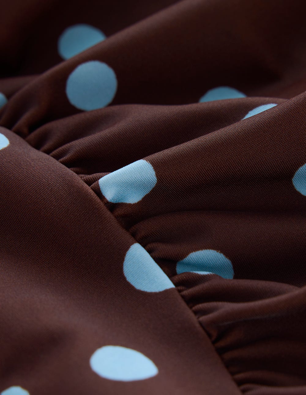 Kythira Ruched Tankini Top-Chocolate and Blue. Dot - Image 7