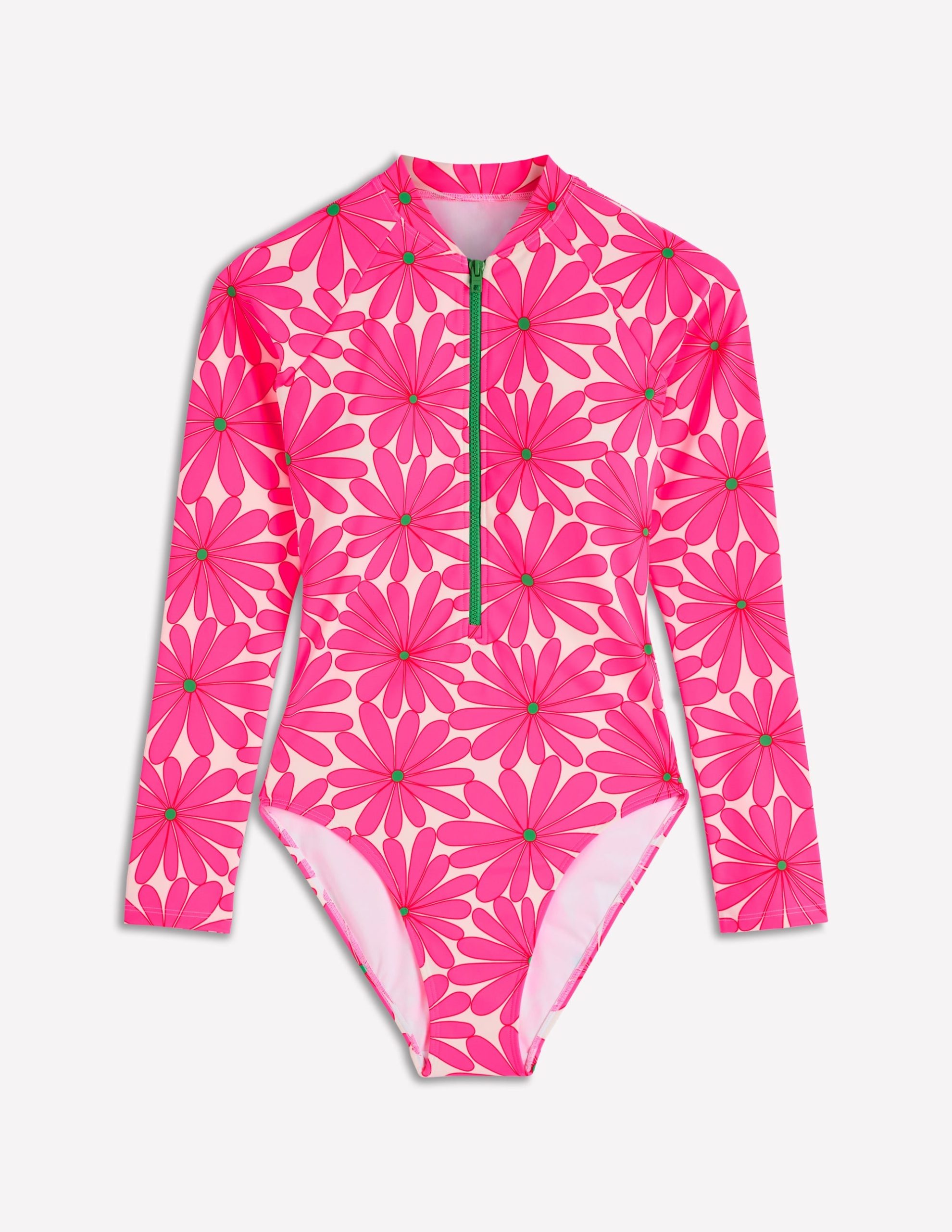 Rash Guard Swimsuit-Sangria Sunset. Daisy Blossom - Image 5