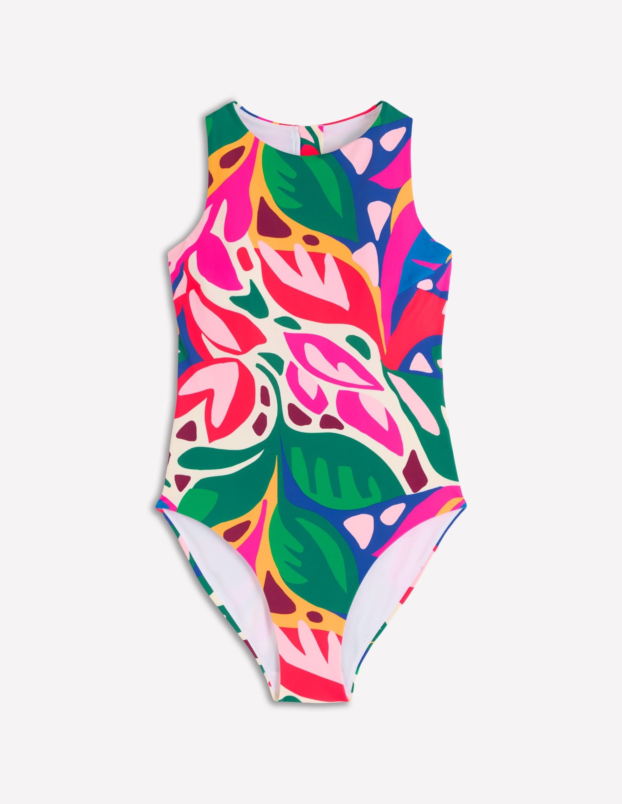 Sporty High Neck Swimsuit-Multi. Leafy Cascade - Image 5