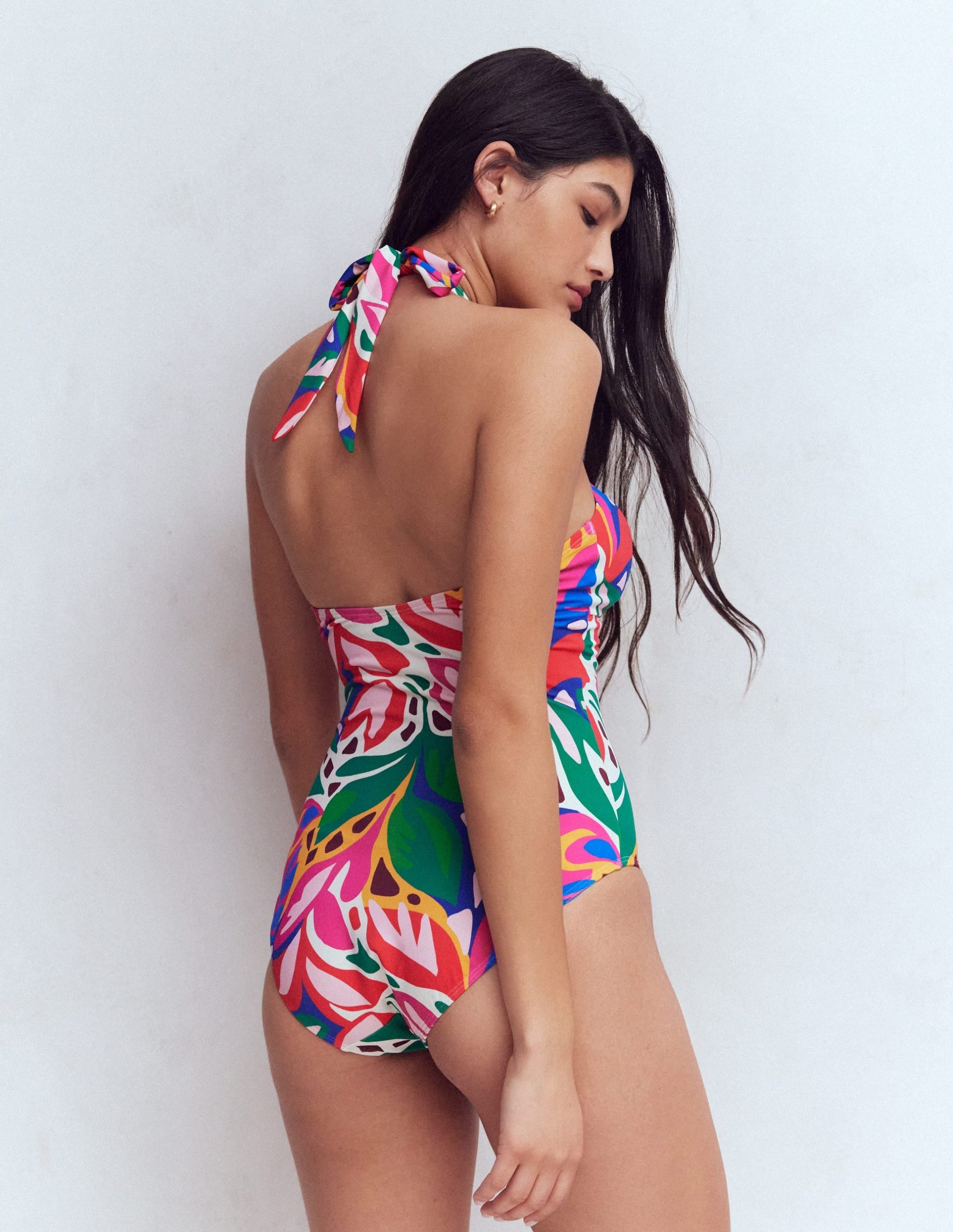Minori Halter Tie Swimsuit-Multi. Leafy Cascade - Image 6
