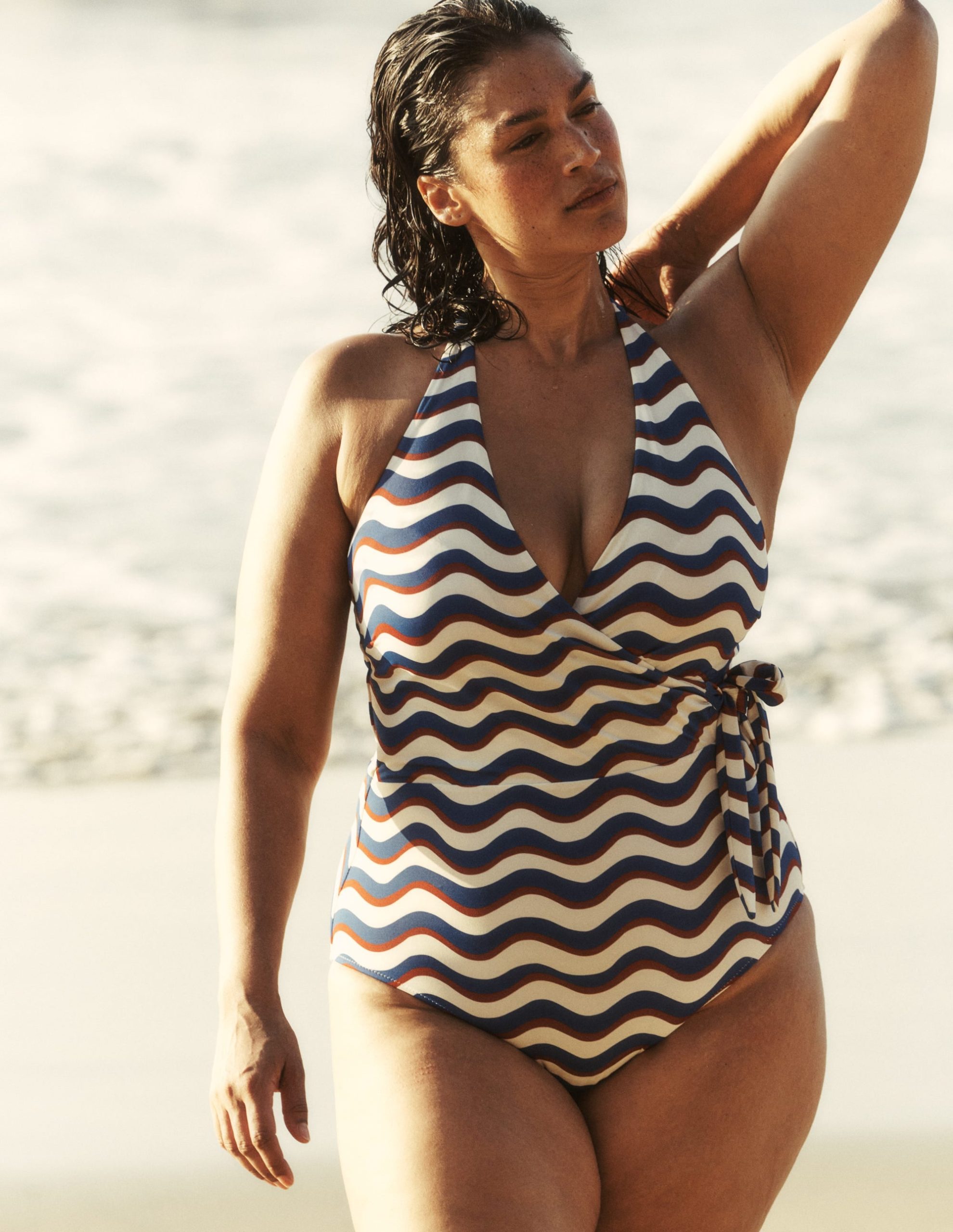 Tilos Tie Side Swimsuit-Multi. Wave Stripe - Image 5