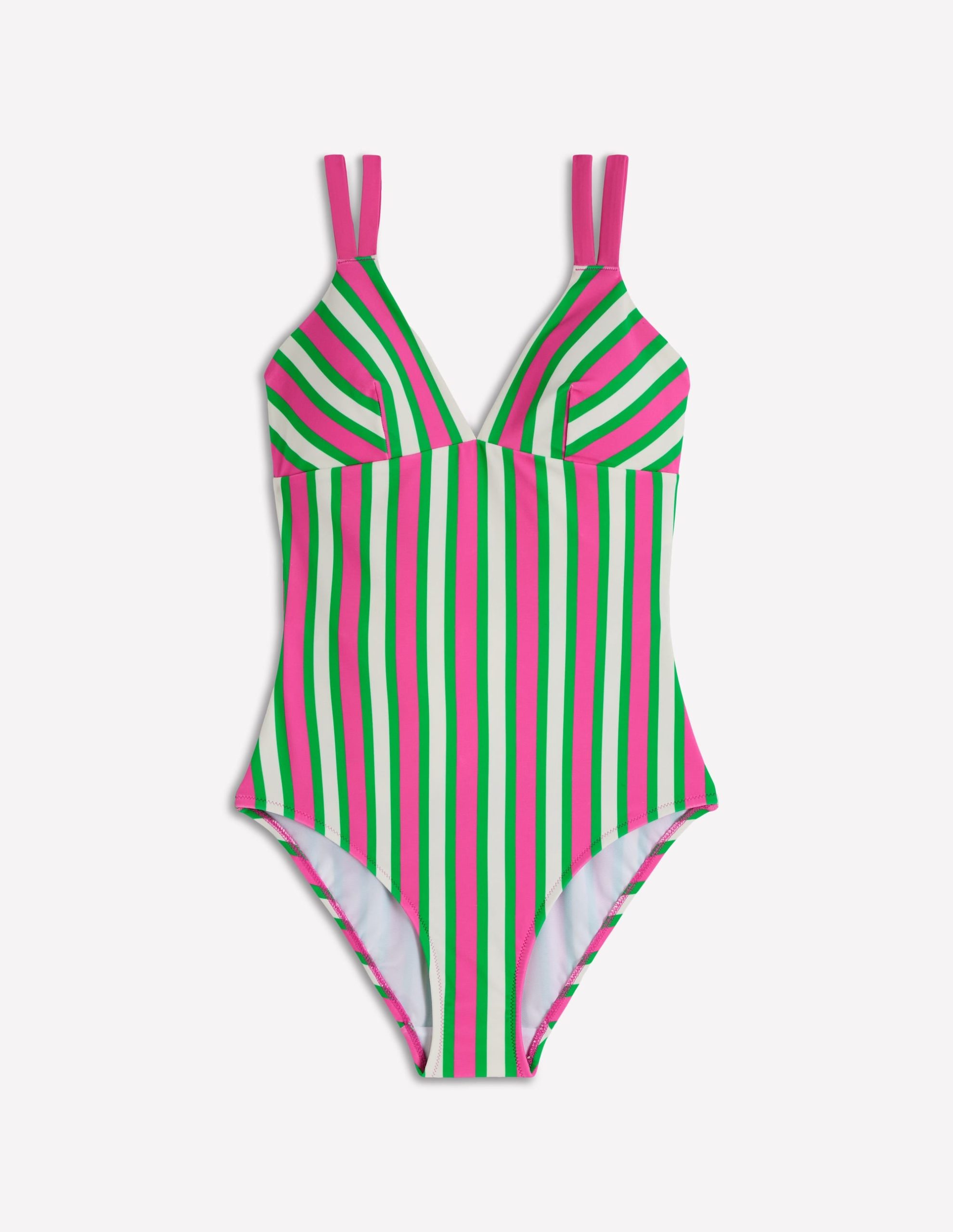 Arles Swimsuit-Pink. Green and White Stripe - Image 7